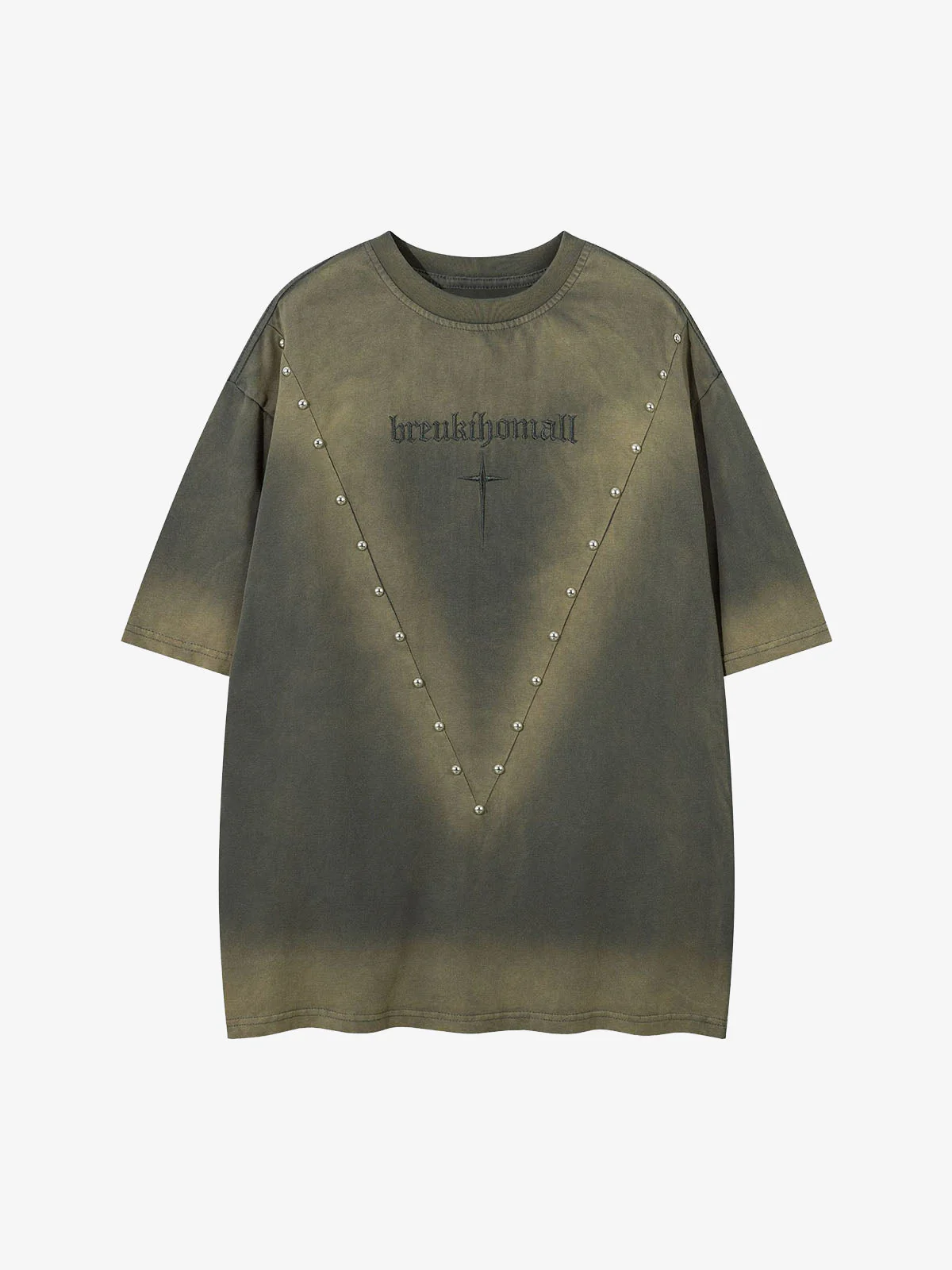 Oversized Cross and Studed T-Shirt - Image 3