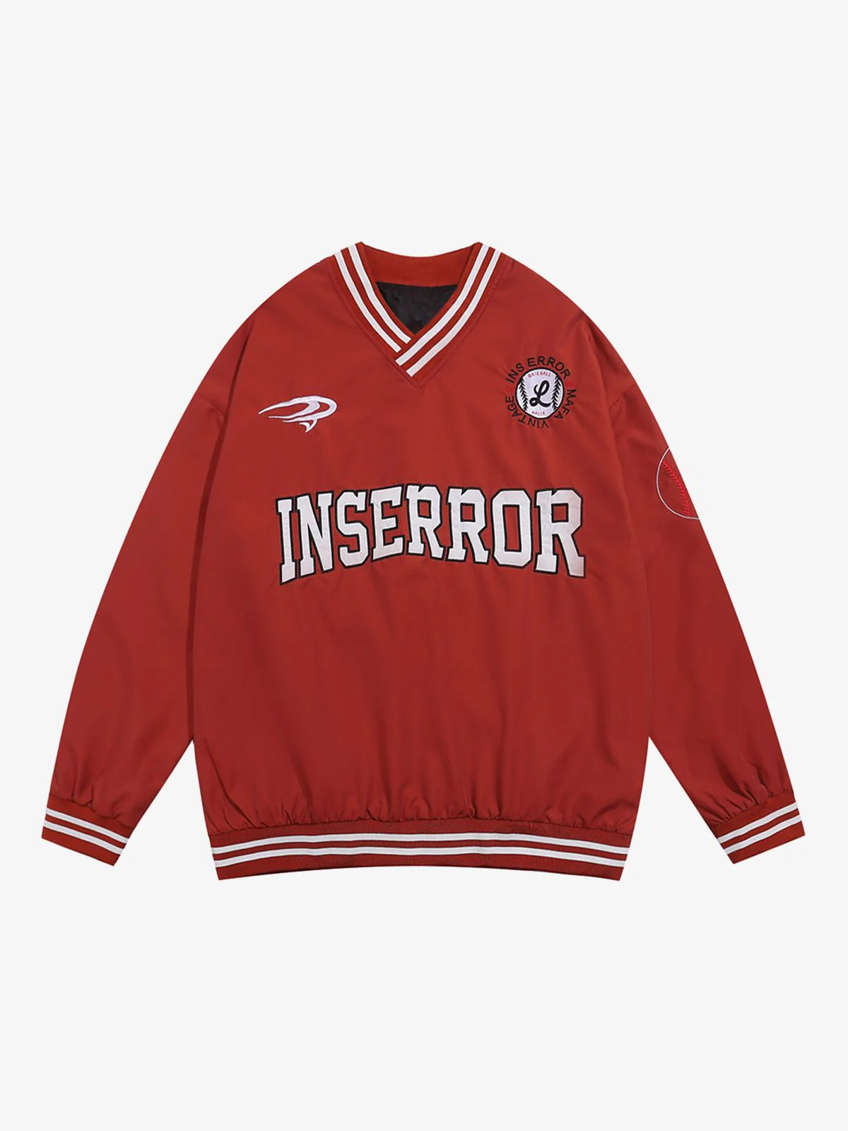 Street V-Neck Baseball-Inspired Sweatshirt - Image 3