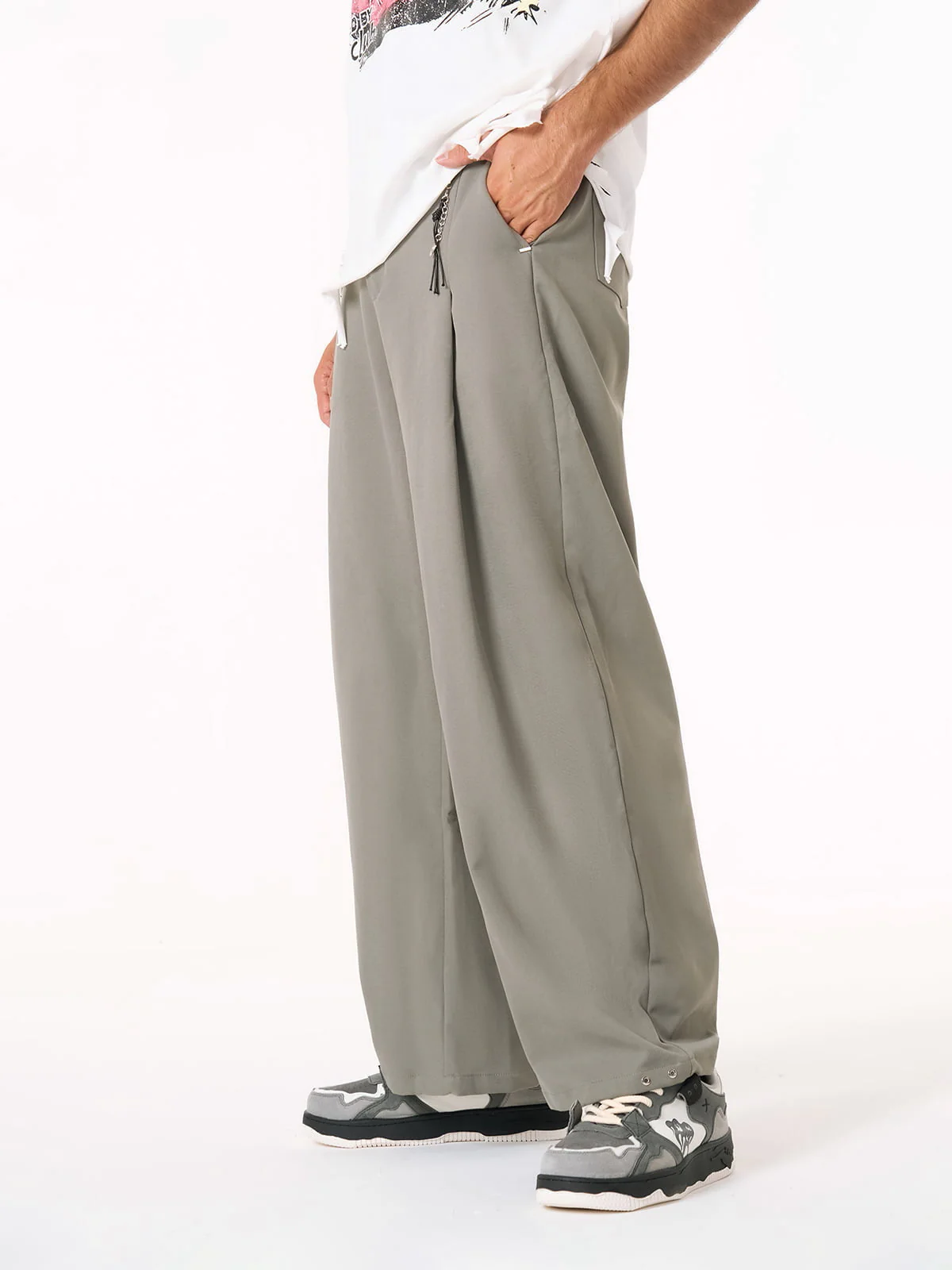 Elastic Waistband Barrel Pants - 2425 - Image 5