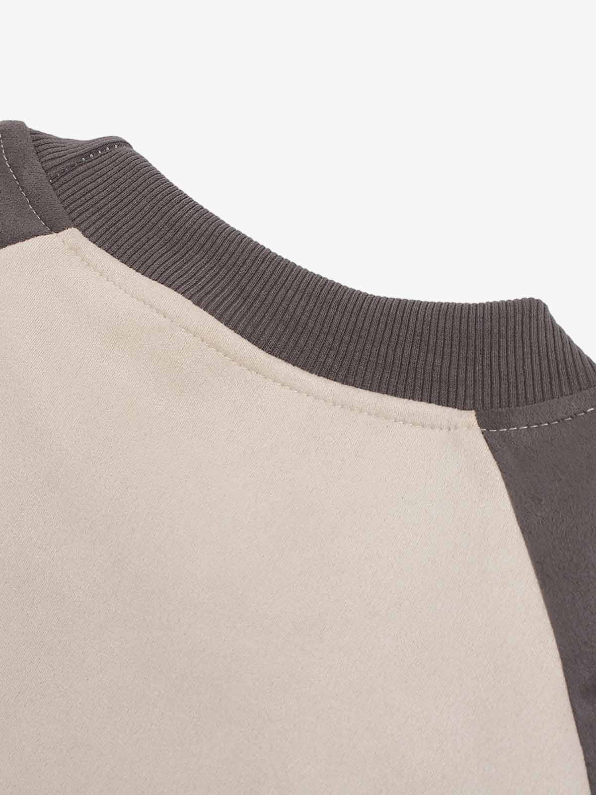 Suede-Touch Embroidered Sport Color-Block T-Shirt - Image 8