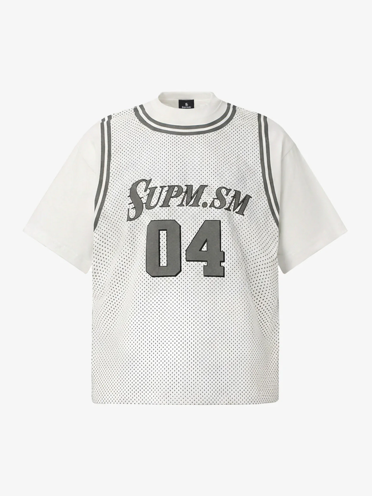 SUPERMADE 04 Polka Dot Mesh Layered Vest Jersey T-Shirt - Image 2