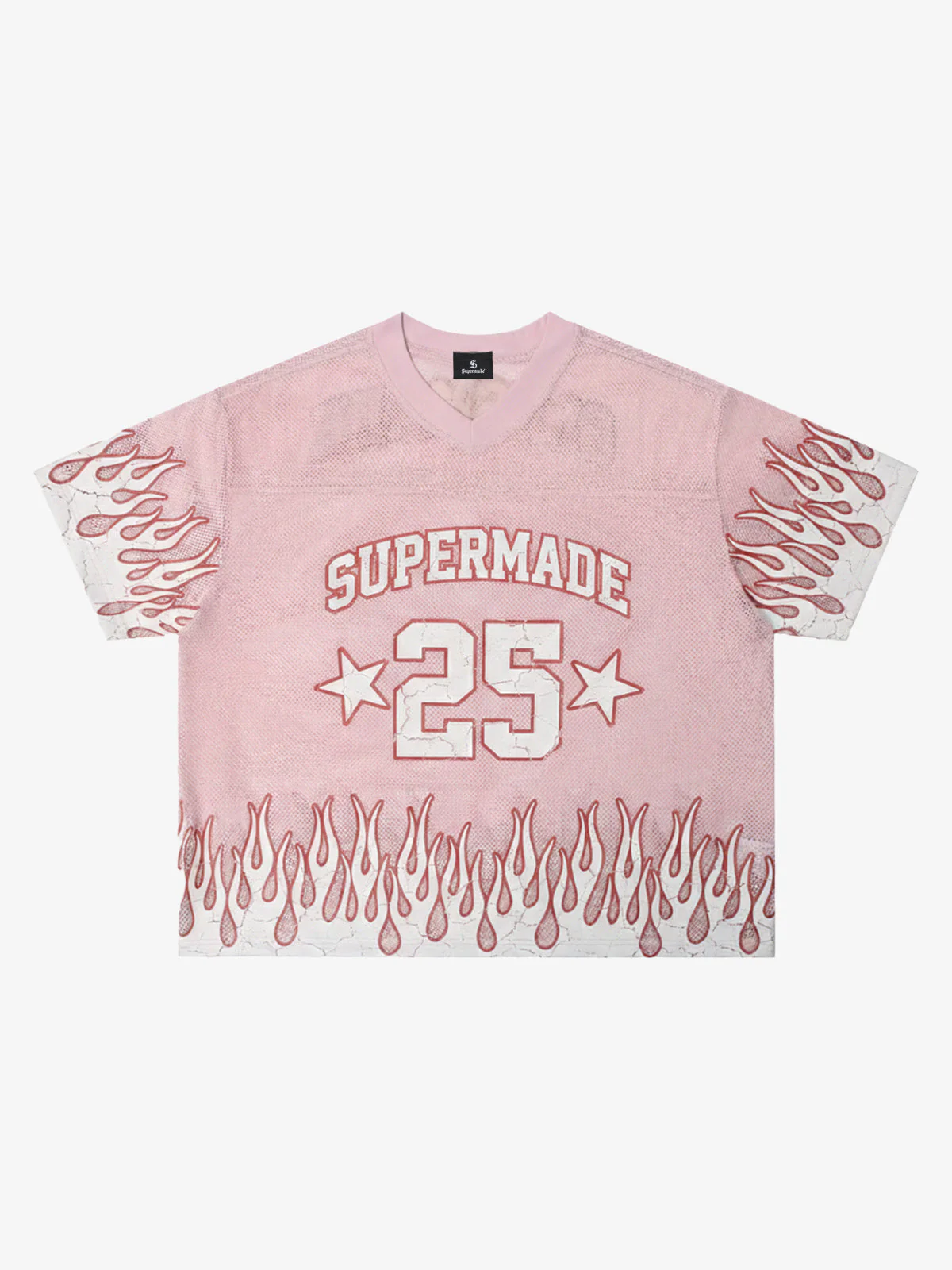 Supermade 25 Flame Graphic Mesh Football Jersey T-Shirt - Image 2