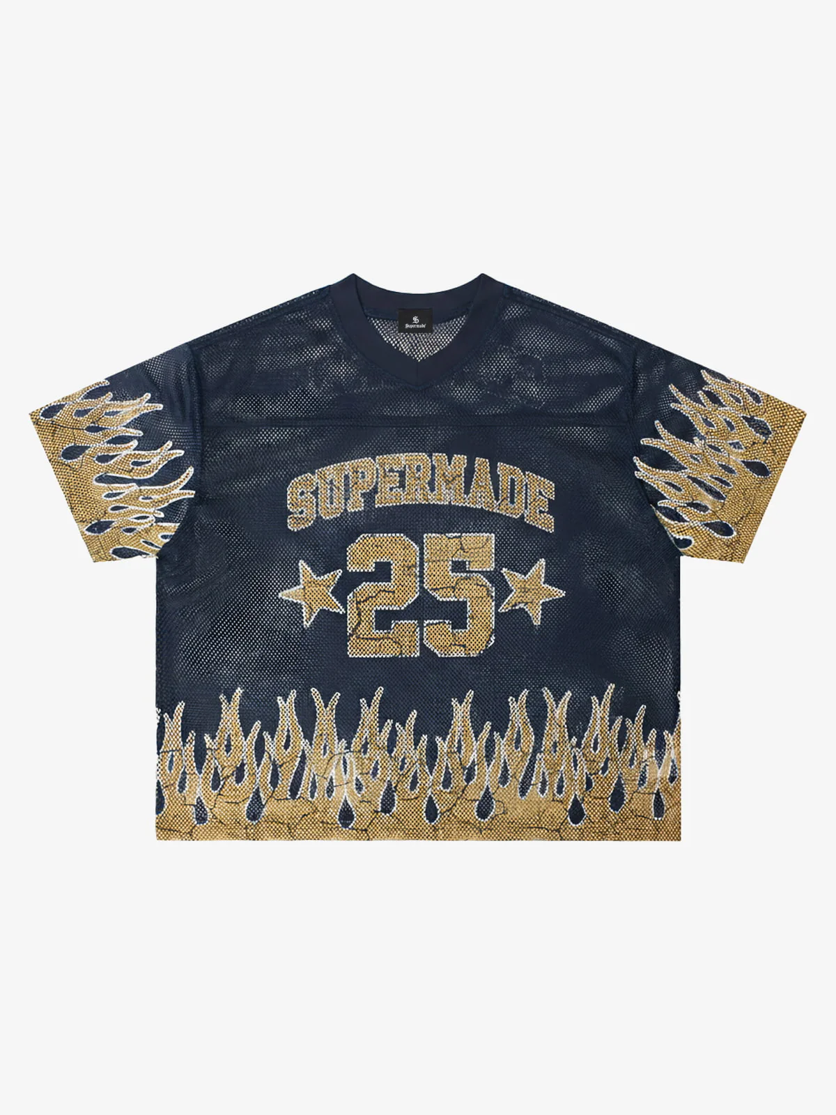 Supermade 25 Flame Graphic Mesh Football Jersey T-Shirt - Image 6