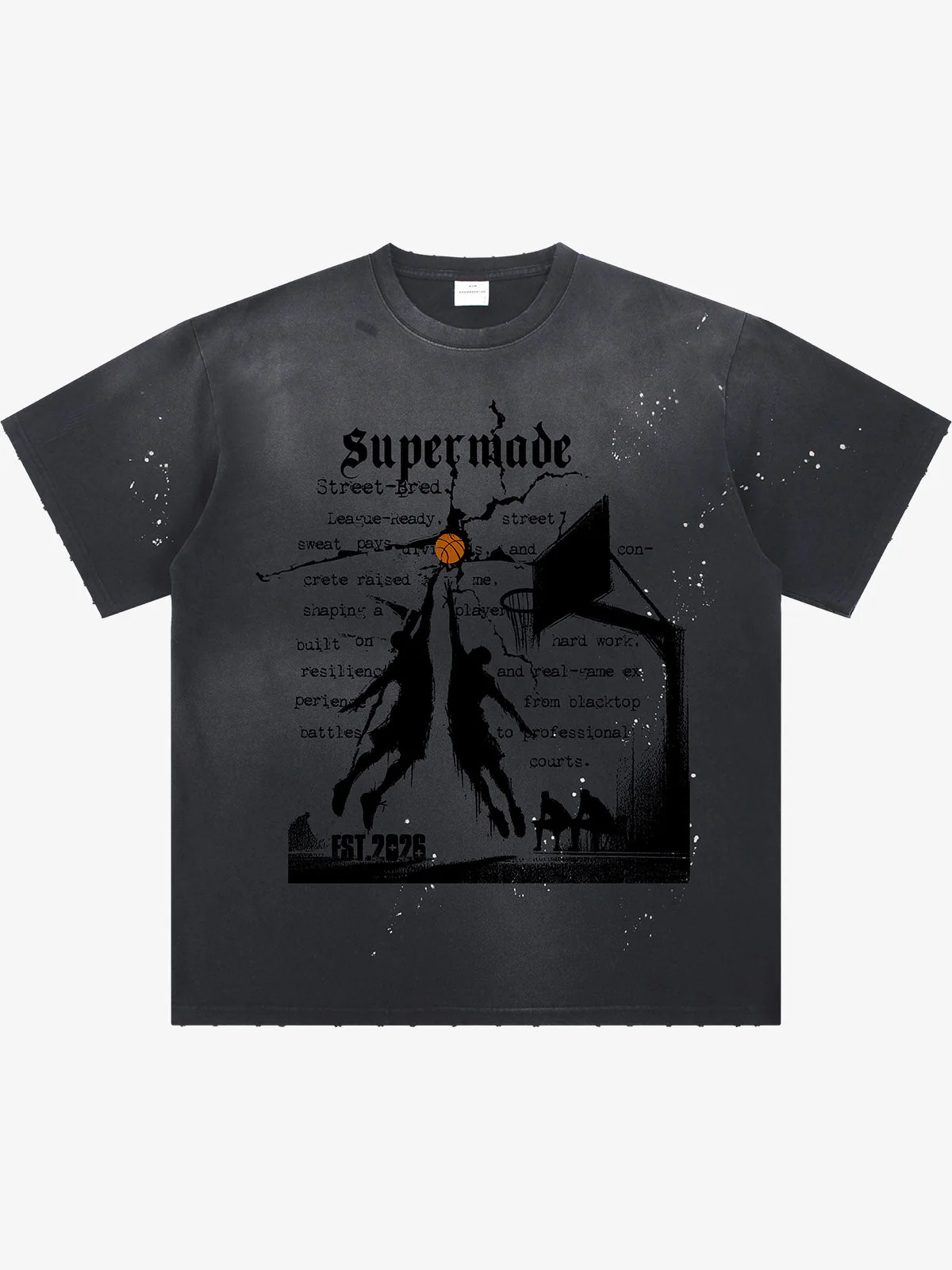 Supermade Basketball Illustration Street Graphic T-Shirt - Image 7