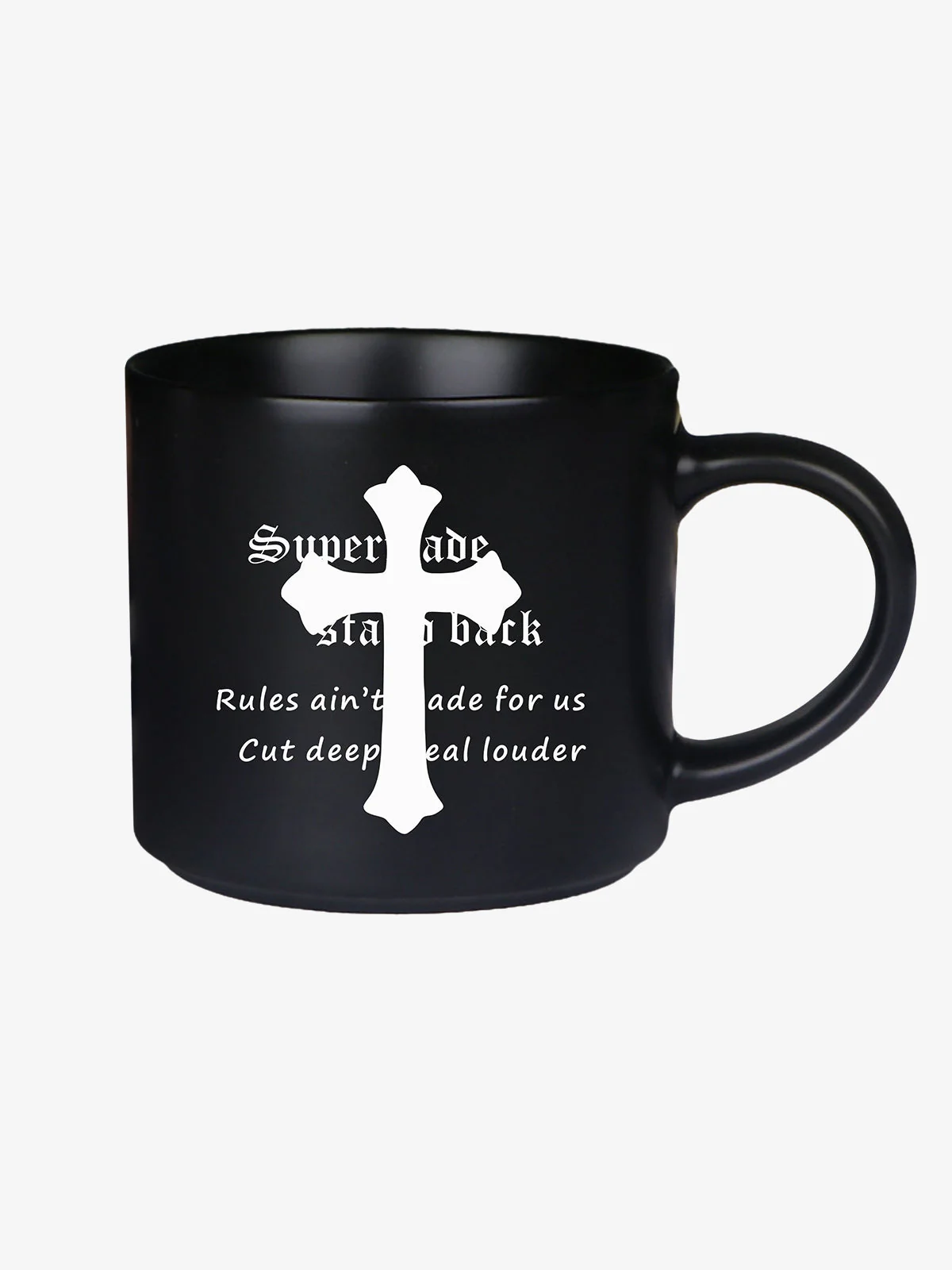Supermade Black Gothic Cross Pattern Mug
