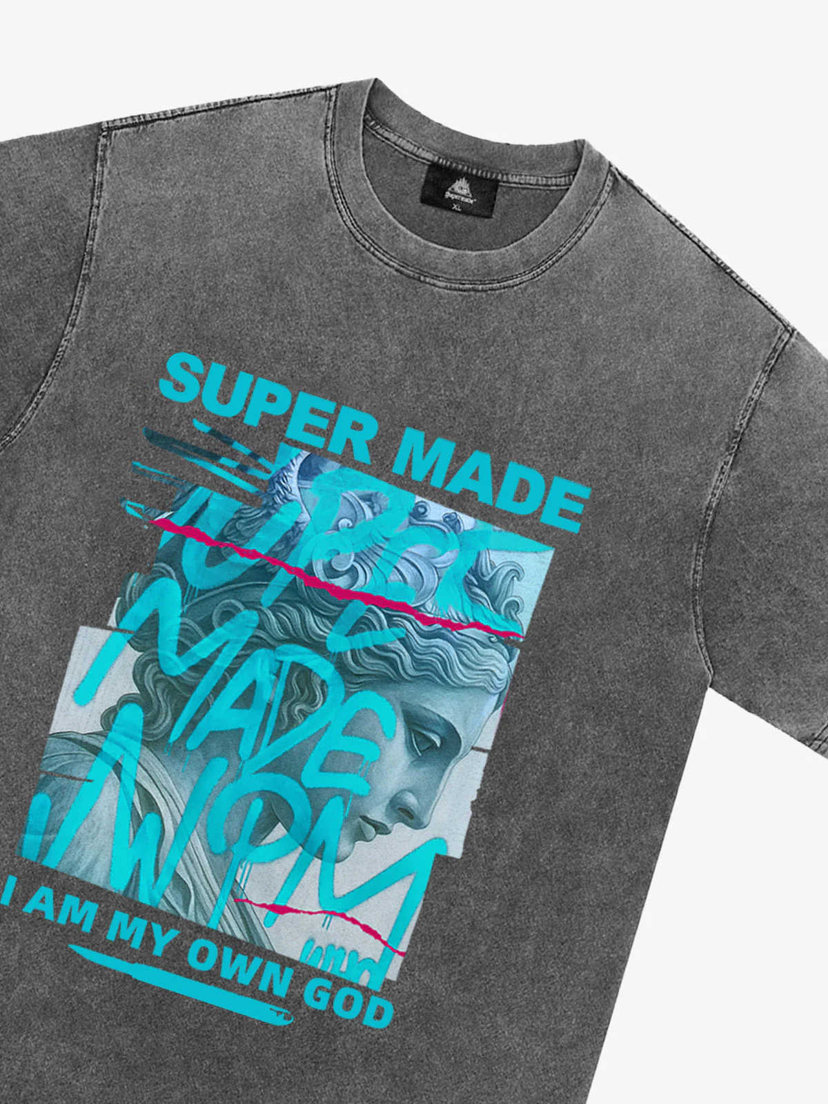 SUPERMADE Blue Art Graffiti Pattern T-Shirt - Image 13