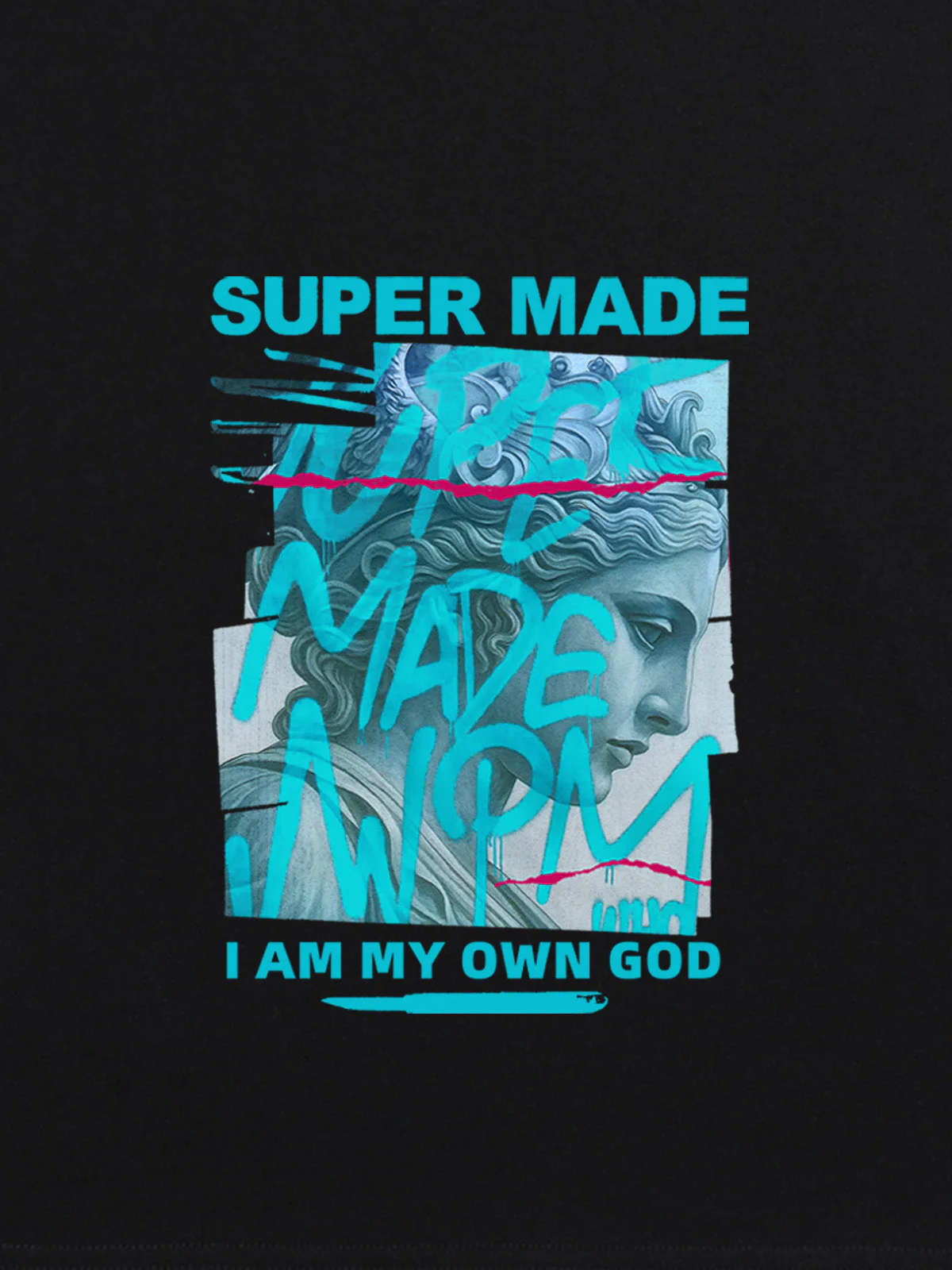 SUPERMADE Blue Art Graffiti Pattern T-Shirt - Image 16