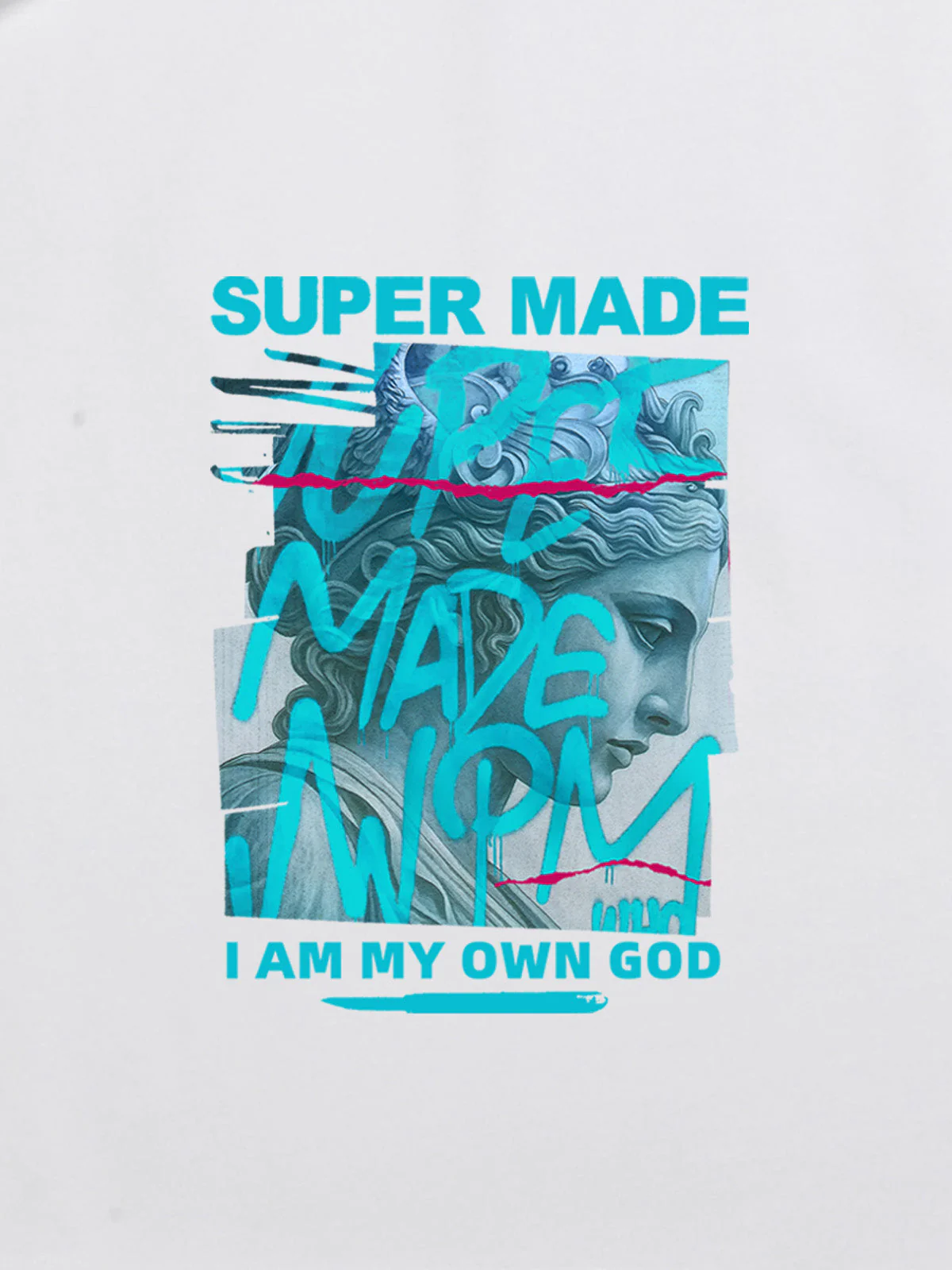 SUPERMADE Blue Art Graffiti Pattern T-Shirt - Image 17