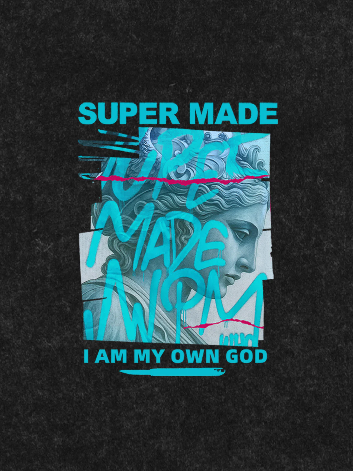 SUPERMADE Blue Art Graffiti Pattern T-Shirt - Image 19