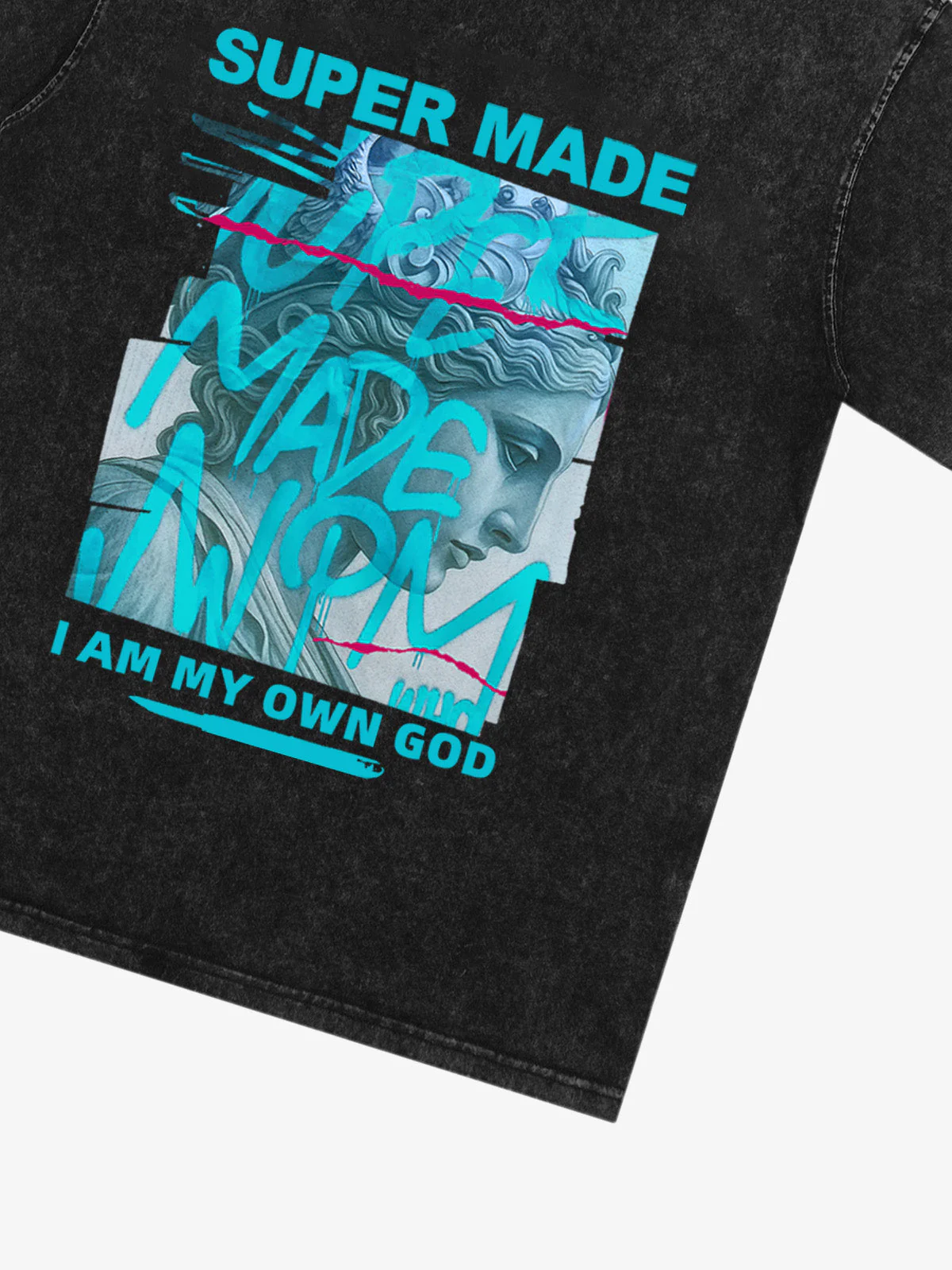 SUPERMADE Blue Art Graffiti Pattern T-Shirt - Image 22