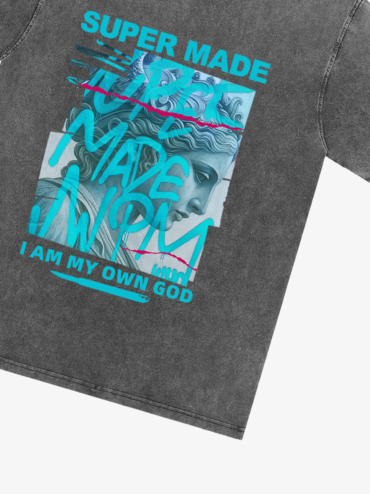 SUPERMADE Blue Art Graffiti Pattern T-Shirt - Image 23
