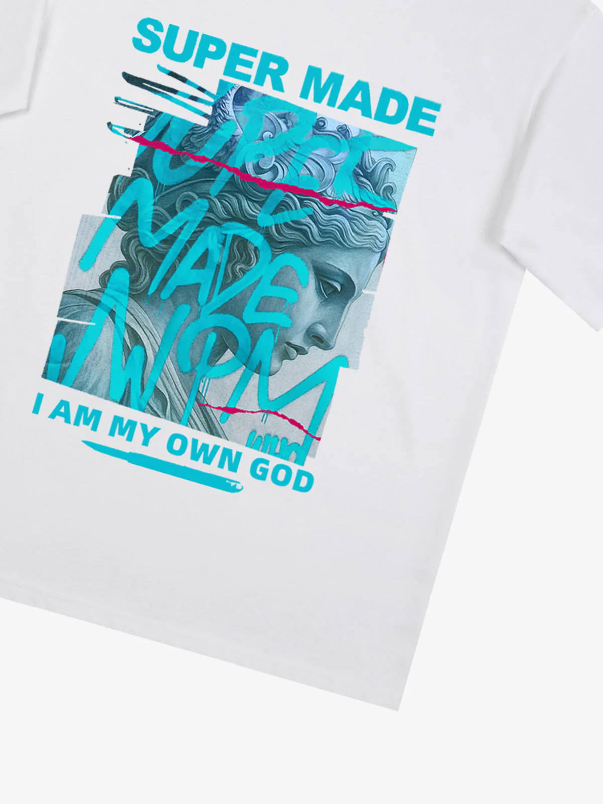 SUPERMADE Blue Art Graffiti Pattern T-Shirt - Image 25