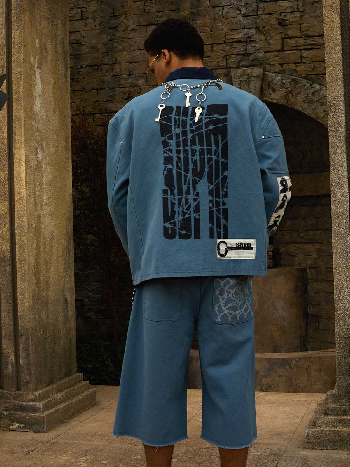 Supermade Multi-Element Appliqué Patchwork Denim Suit - 2593 - Image 18