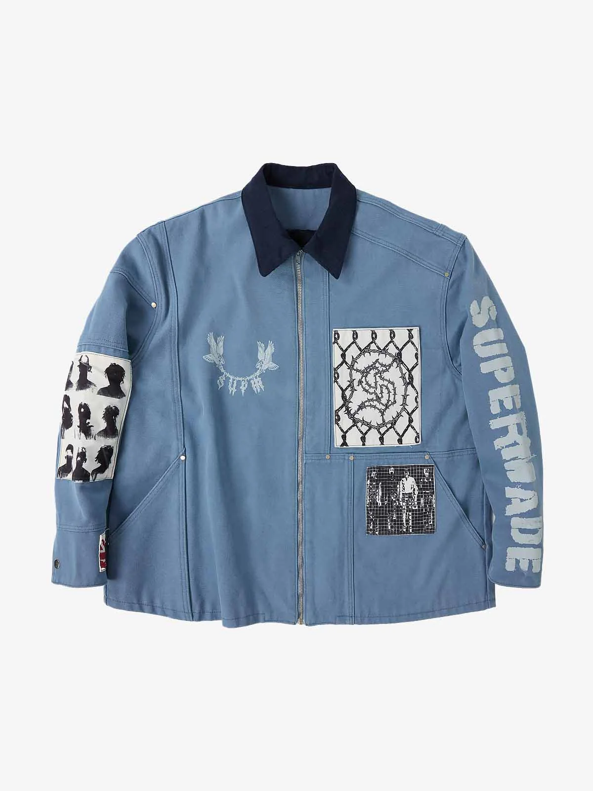 Supermade Multi-Element Appliqué Patchwork Denim Suit - 2593 - Image 22