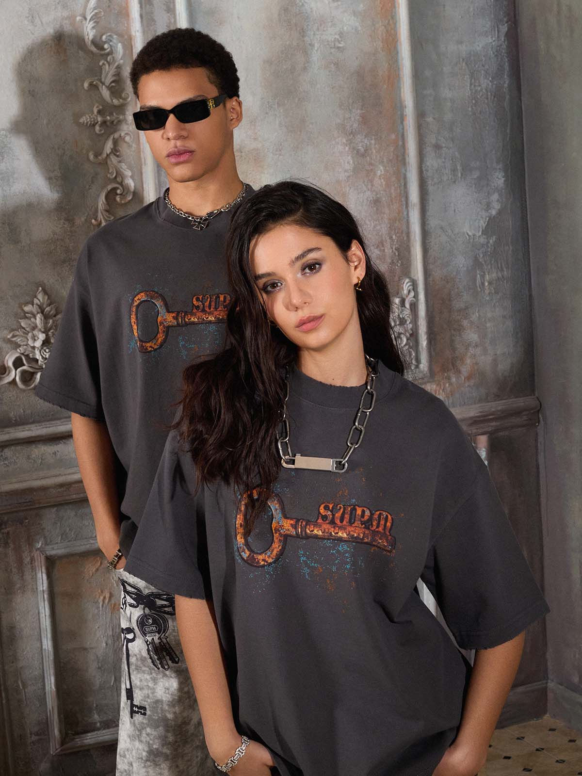 Supermade Rusty Metal Key Print T-Shirt - Image 10