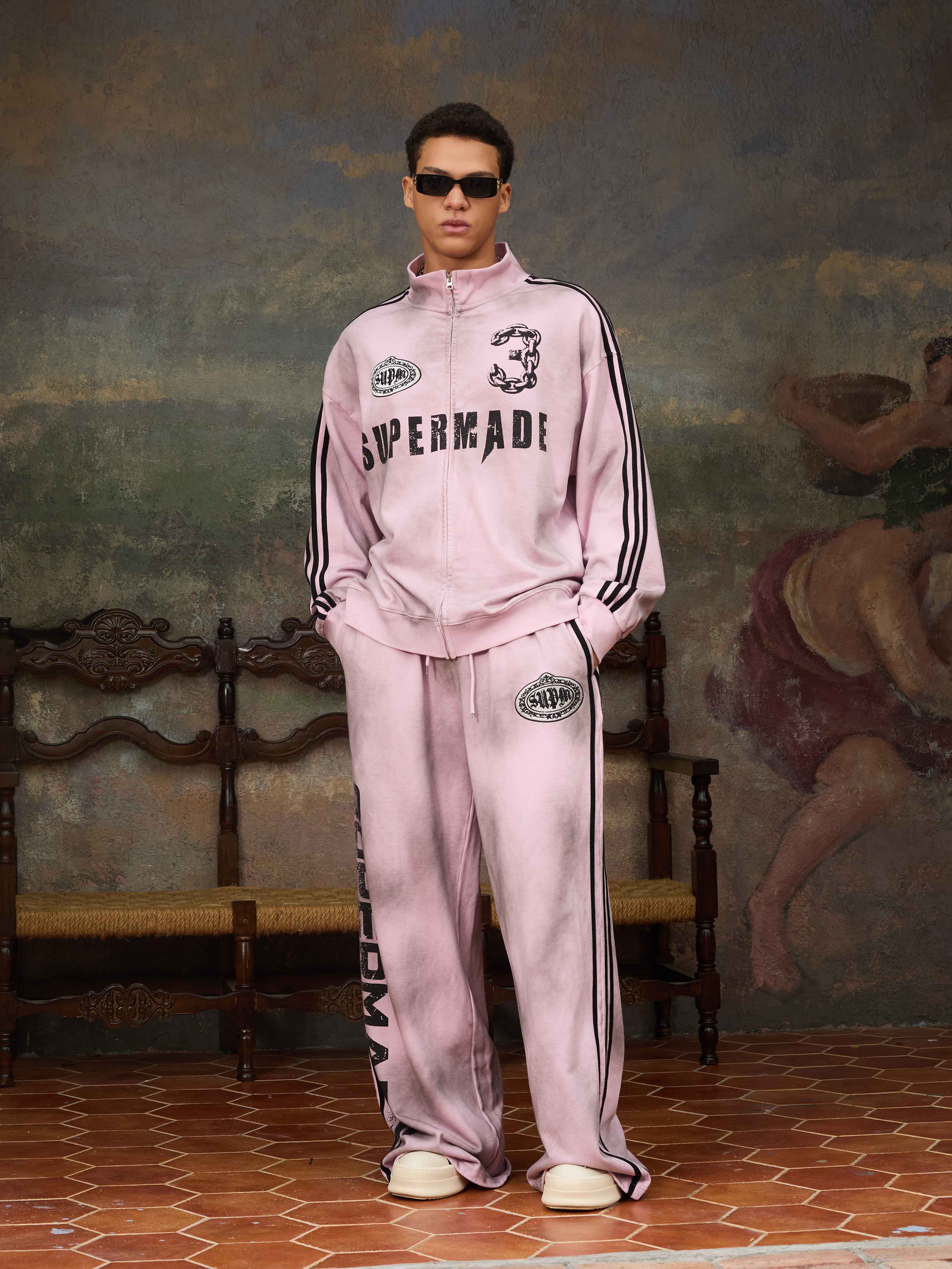 Supermade Vintage Distressed NO.3 Stand Collar Tracksuit - 2591 - Image 6