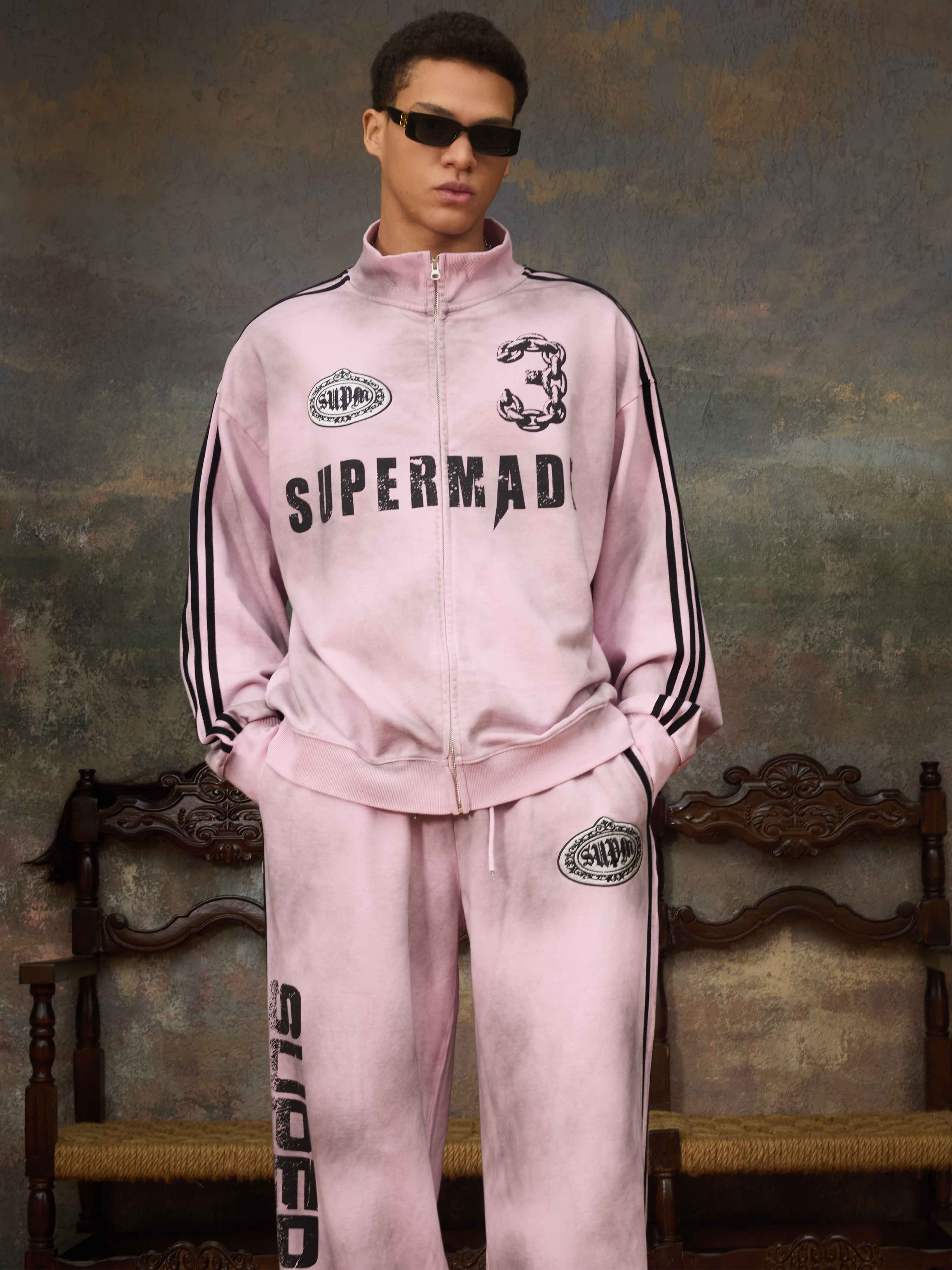 Supermade Vintage Distressed NO.3 Stand Collar Tracksuit - 2591 - Image 7