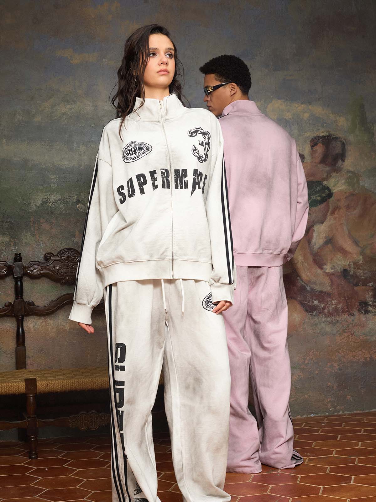 Supermade Vintage Distressed NO.3 Stand Collar Tracksuit - 2591 - Image 8