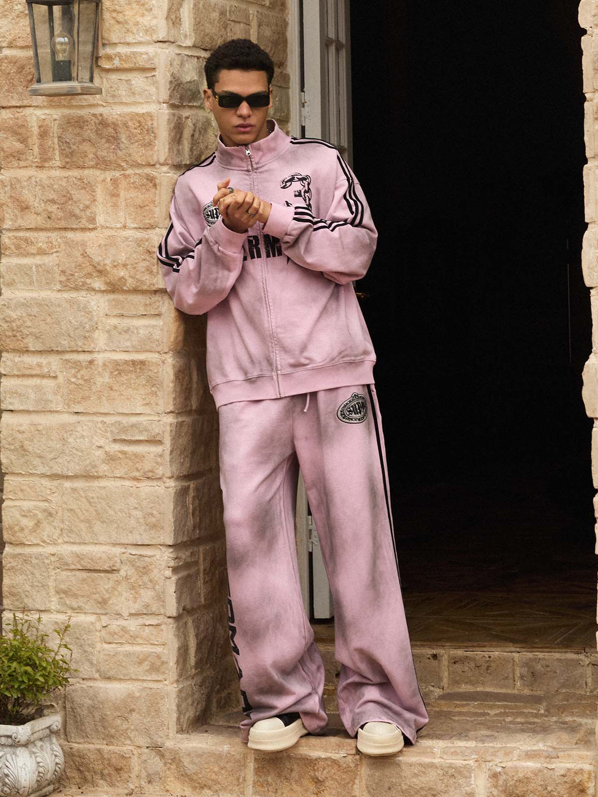 Supermade Vintage Distressed NO.3 Stand Collar Tracksuit - 2591 - Image 9