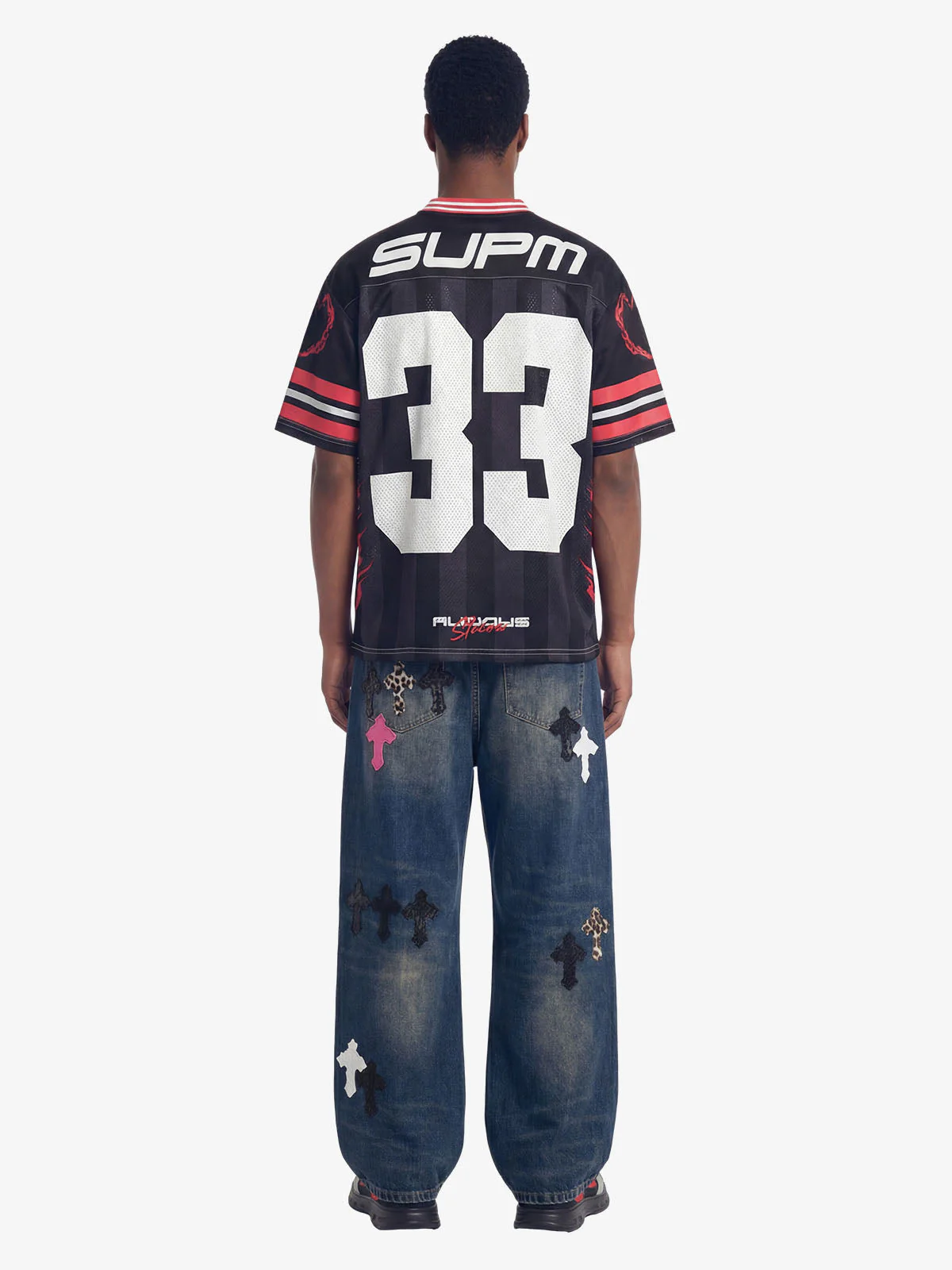 SUPM “33” Y2K Graphic Mesh Jersey T-Shirt - Image 5