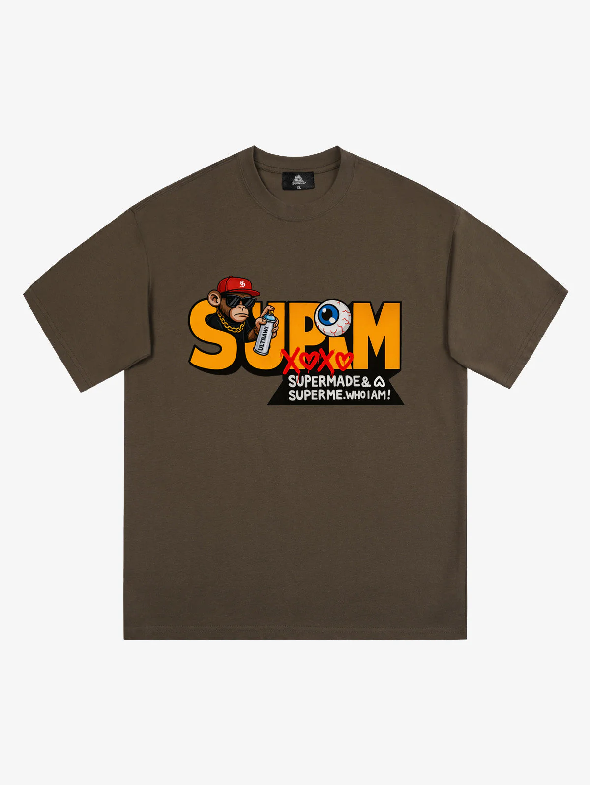 SUPM Trendy Hip-Hop Monkey Graffiti Font T-Shirt - Image 7