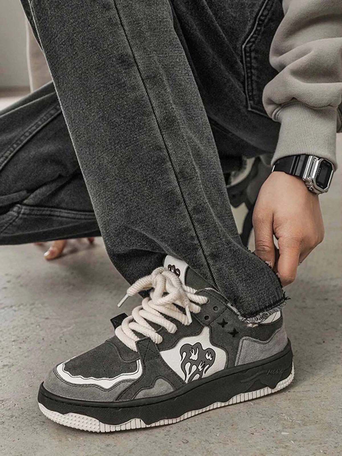 Monochrome Shadowwave Heavy-Duty Street Sneakers-1507 - Image 7