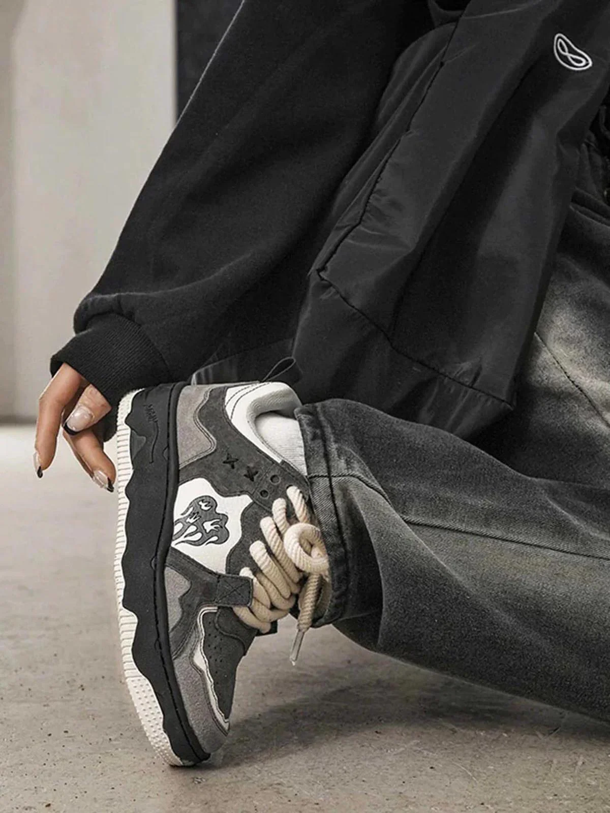 Monochrome Shadowwave Heavy-Duty Street Sneakers-1507 - Image 8