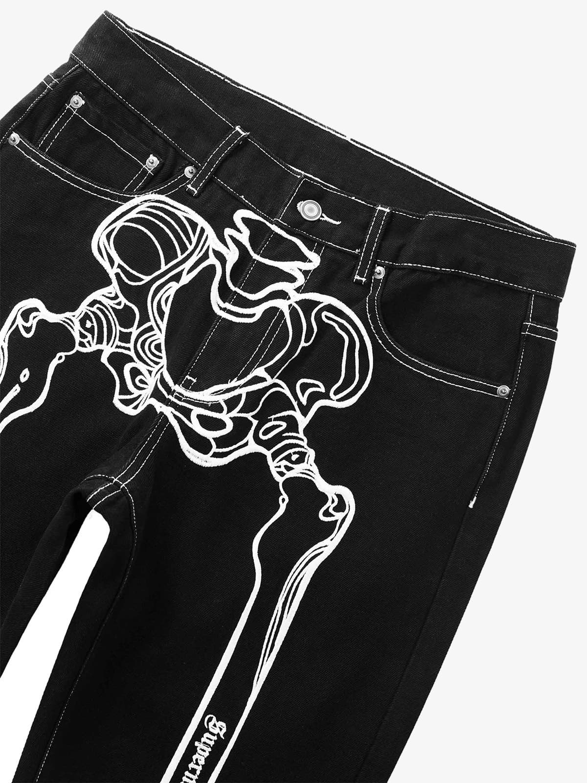 Thesupermade Hip Hop Bones Embroidered Jeans - 1859 - Image 15