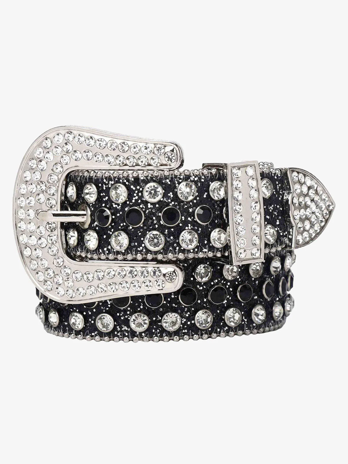 Thesupermade Studded Rhinestone Hip Hop Belt - 1691 - Image 4