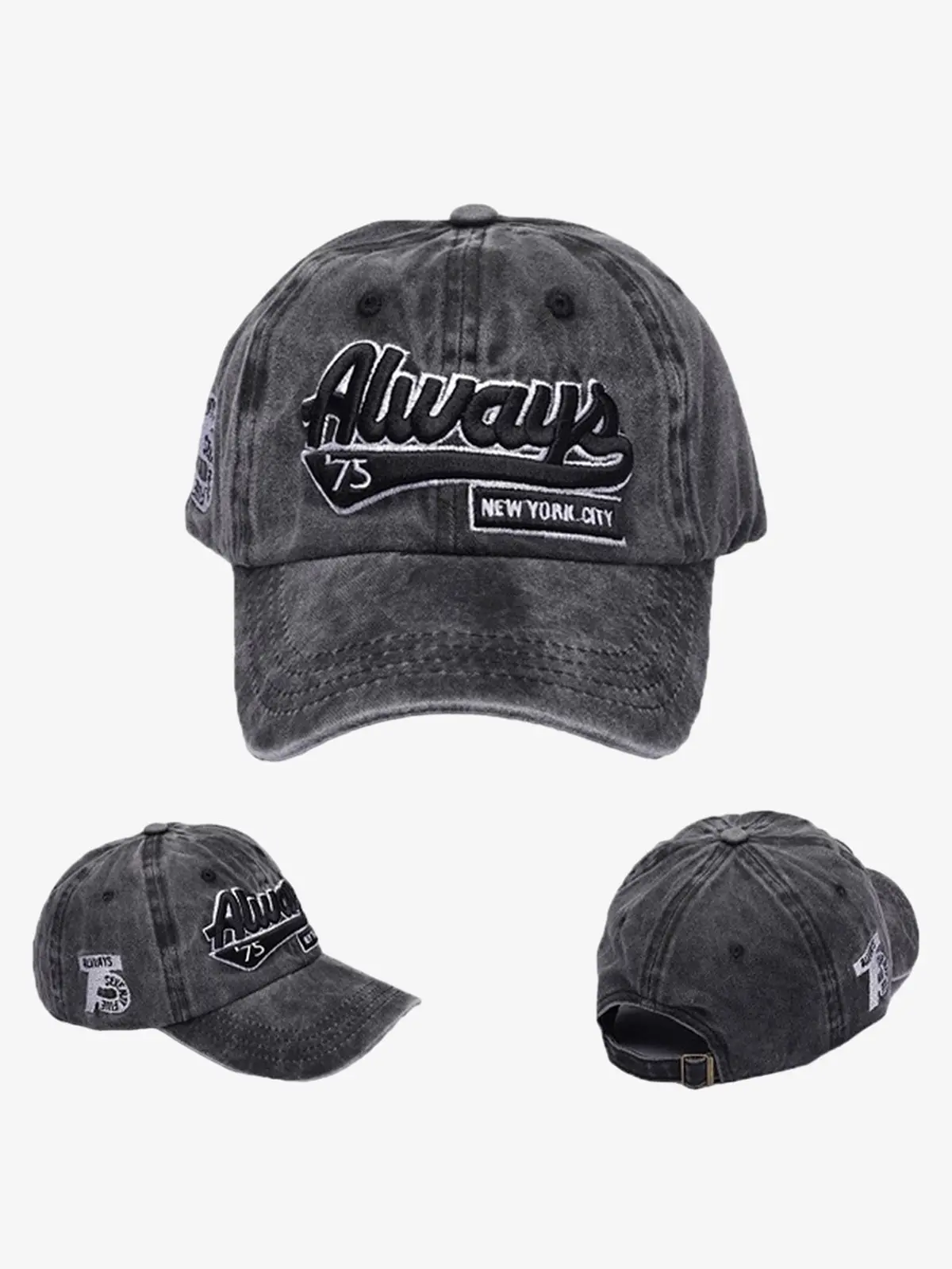 Thesupermade Vintage Embroidered Denim Washed Baseball Cap - Image 3