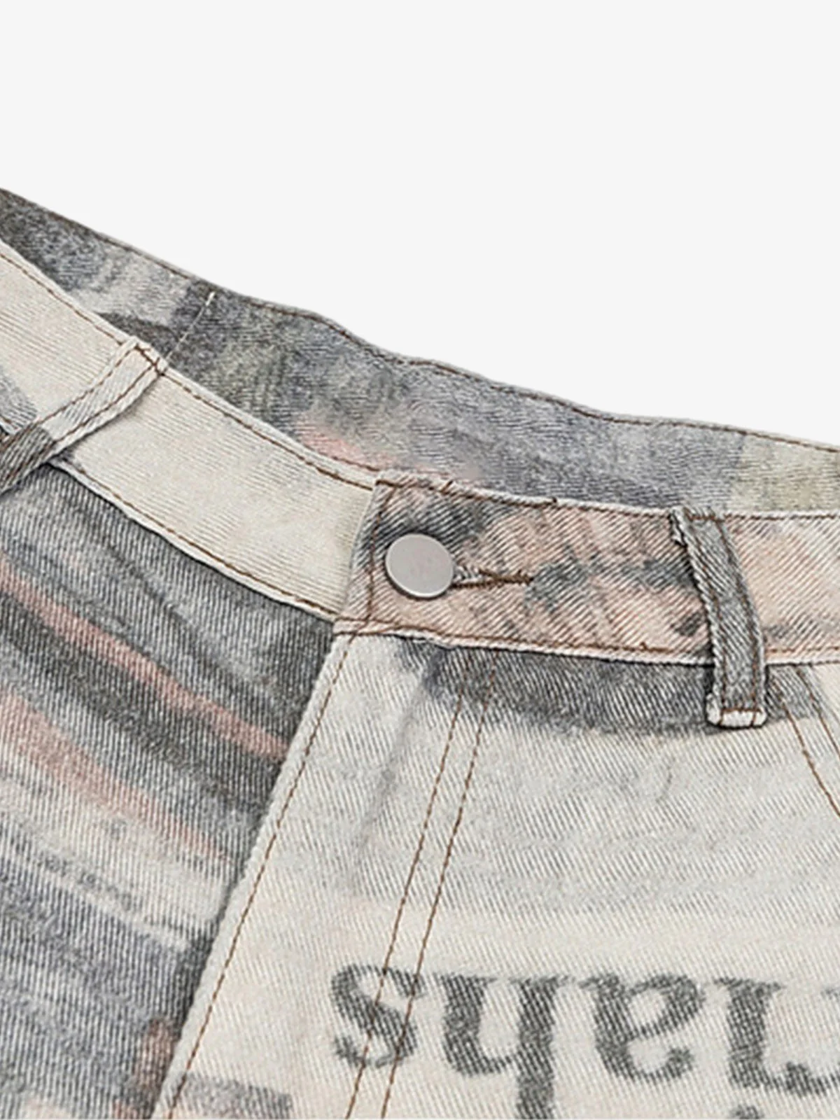 Graffiti Newspaper Baggy Jeans - 2404 - Image 7
