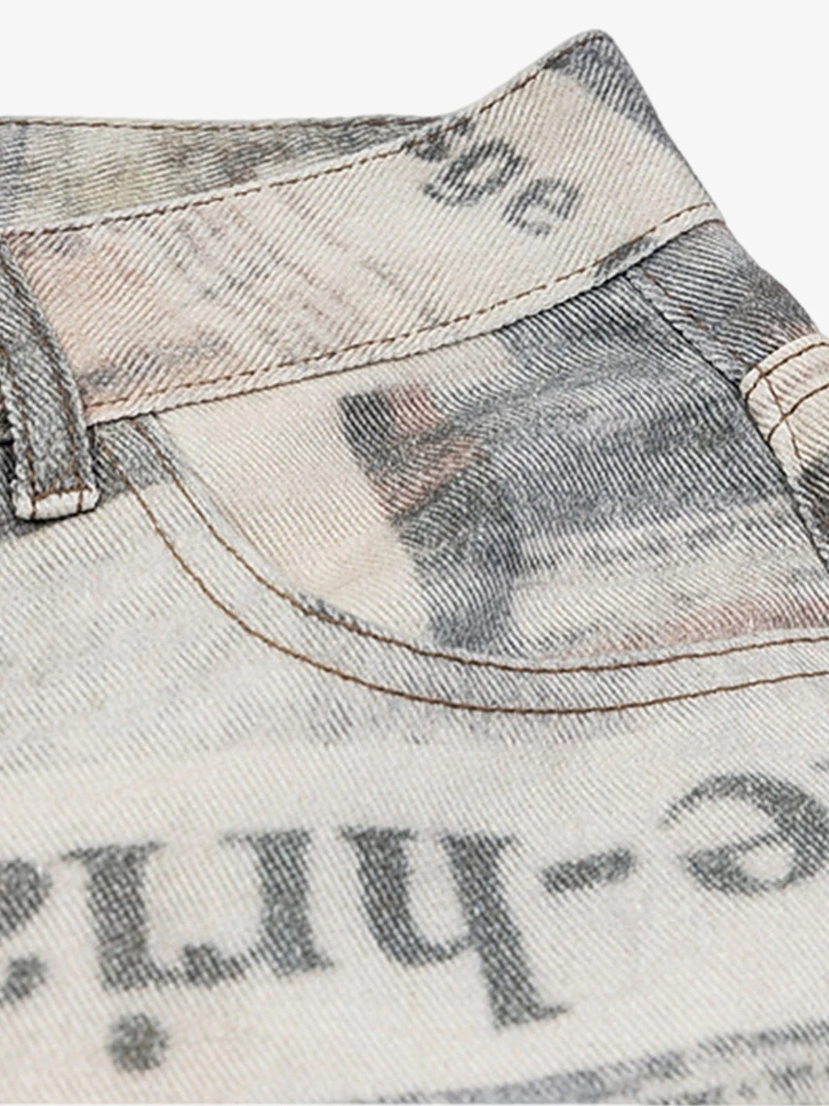 Graffiti Newspaper Baggy Jeans - 2404 - Image 9