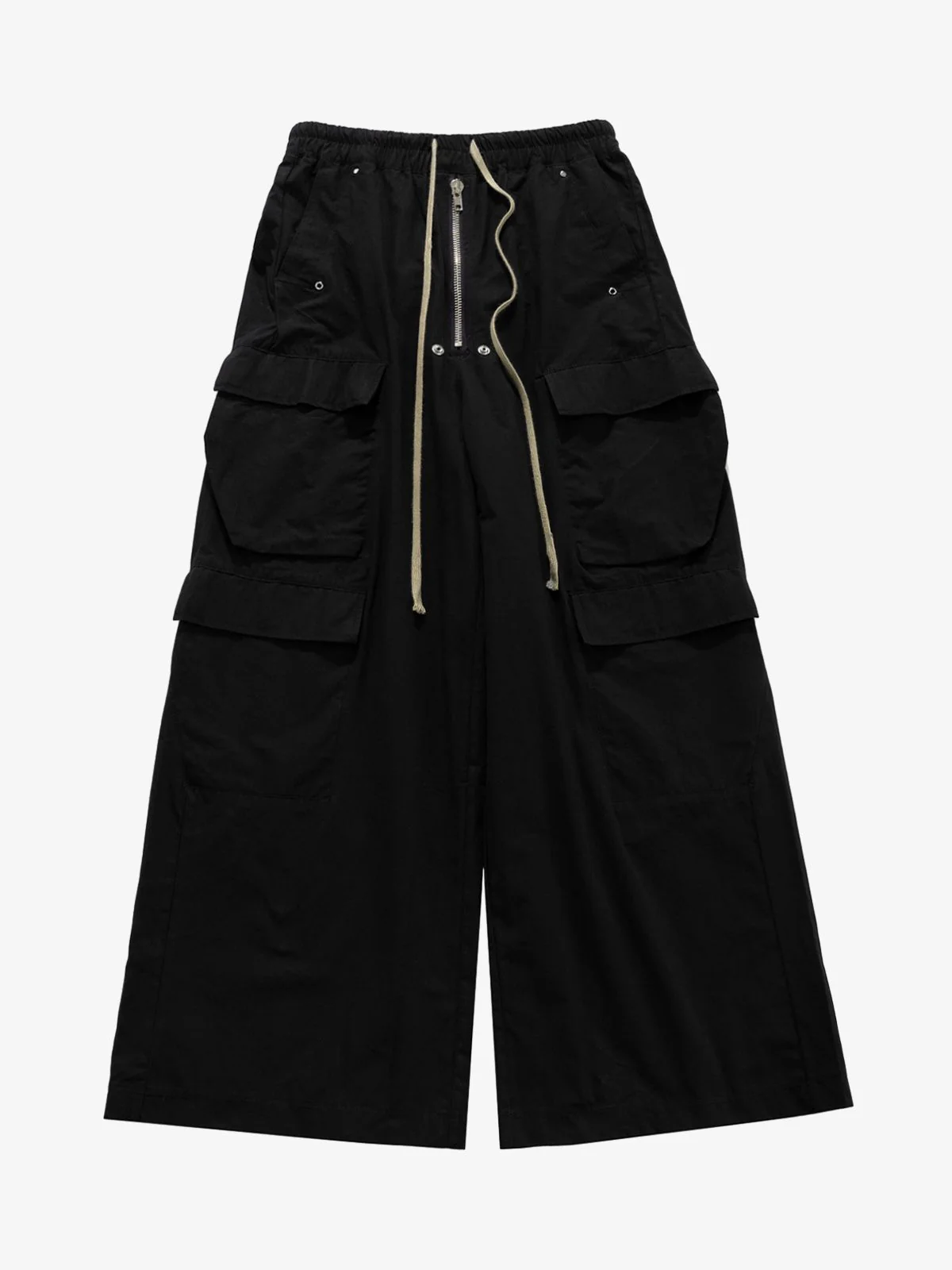 Woven Multi-Pocket Baggy Flared Pants - 2321 - Image 13