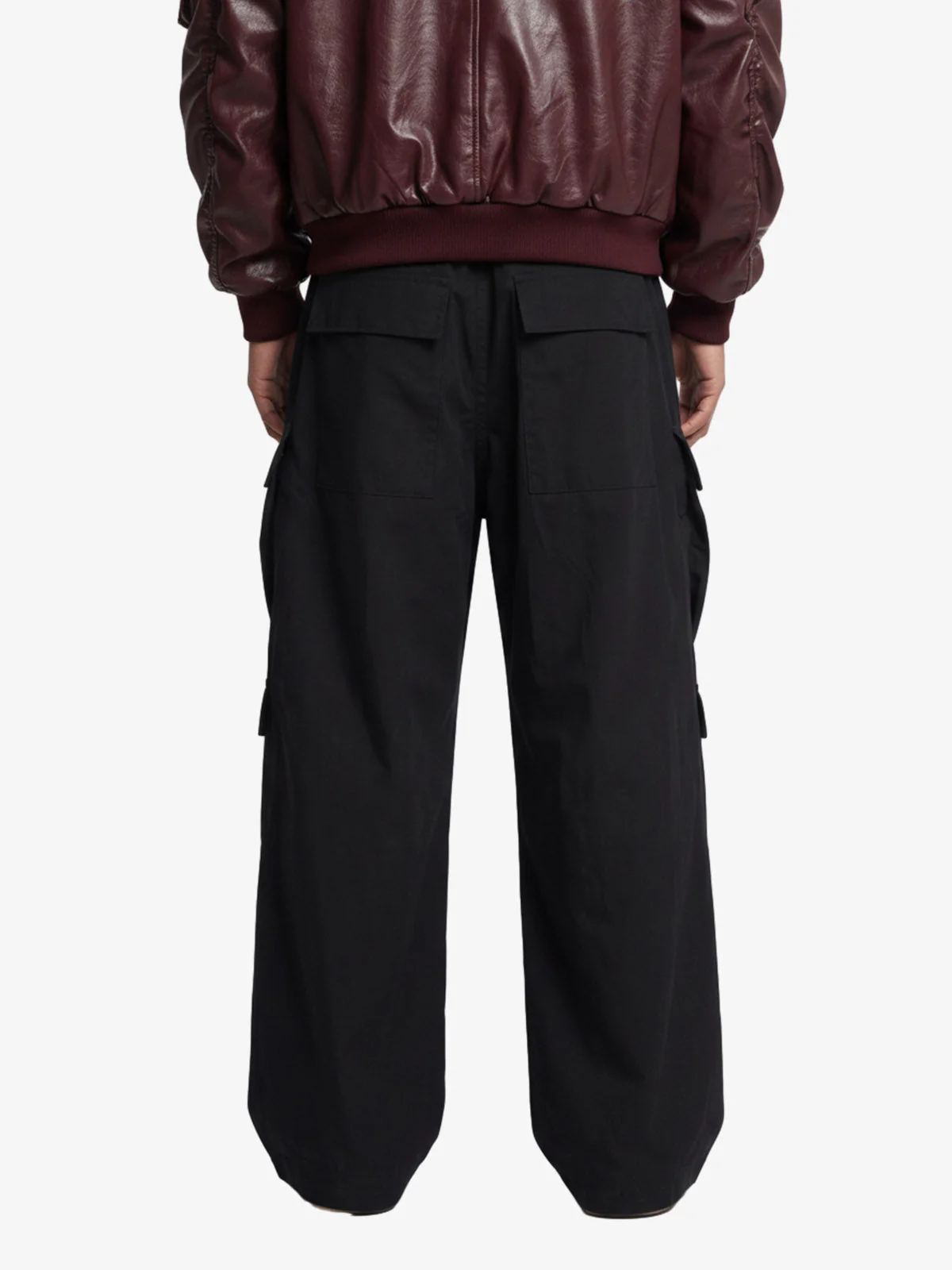 Woven Multi-Pocket Baggy Flared Pants - 2321 - Image 3