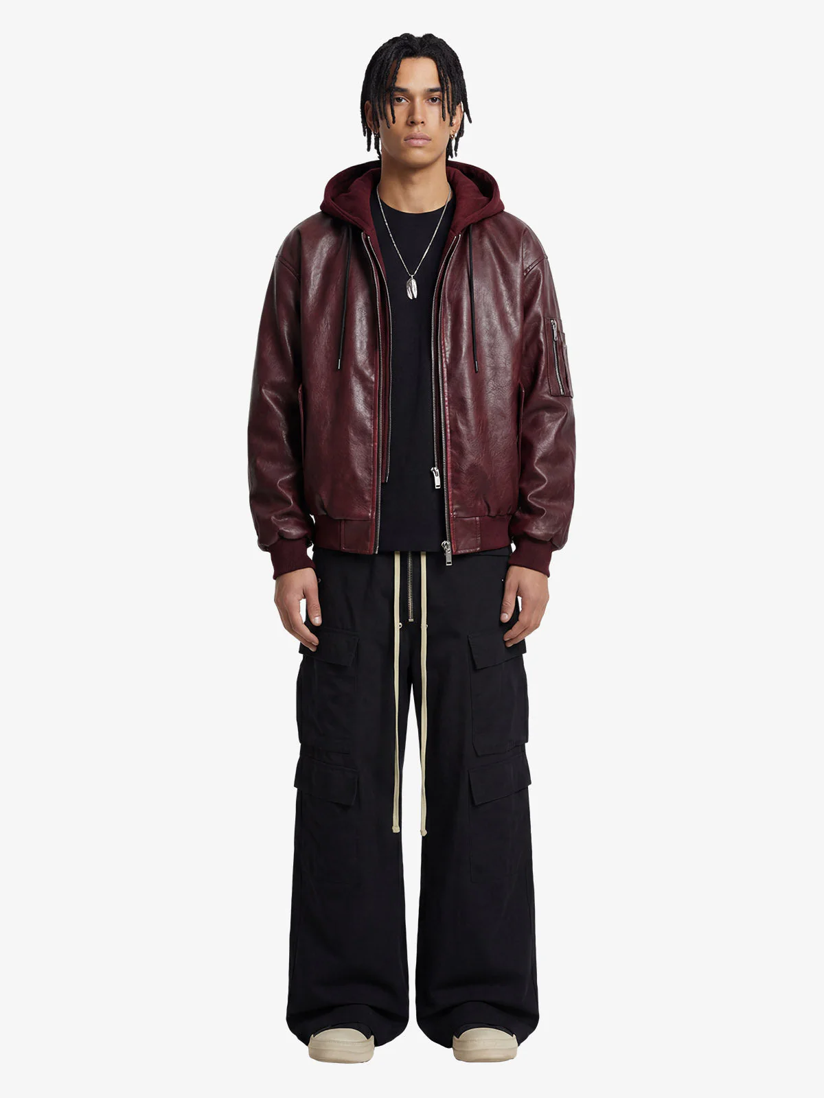 Woven Multi-Pocket Baggy Flared Pants - 2321 - Image 4