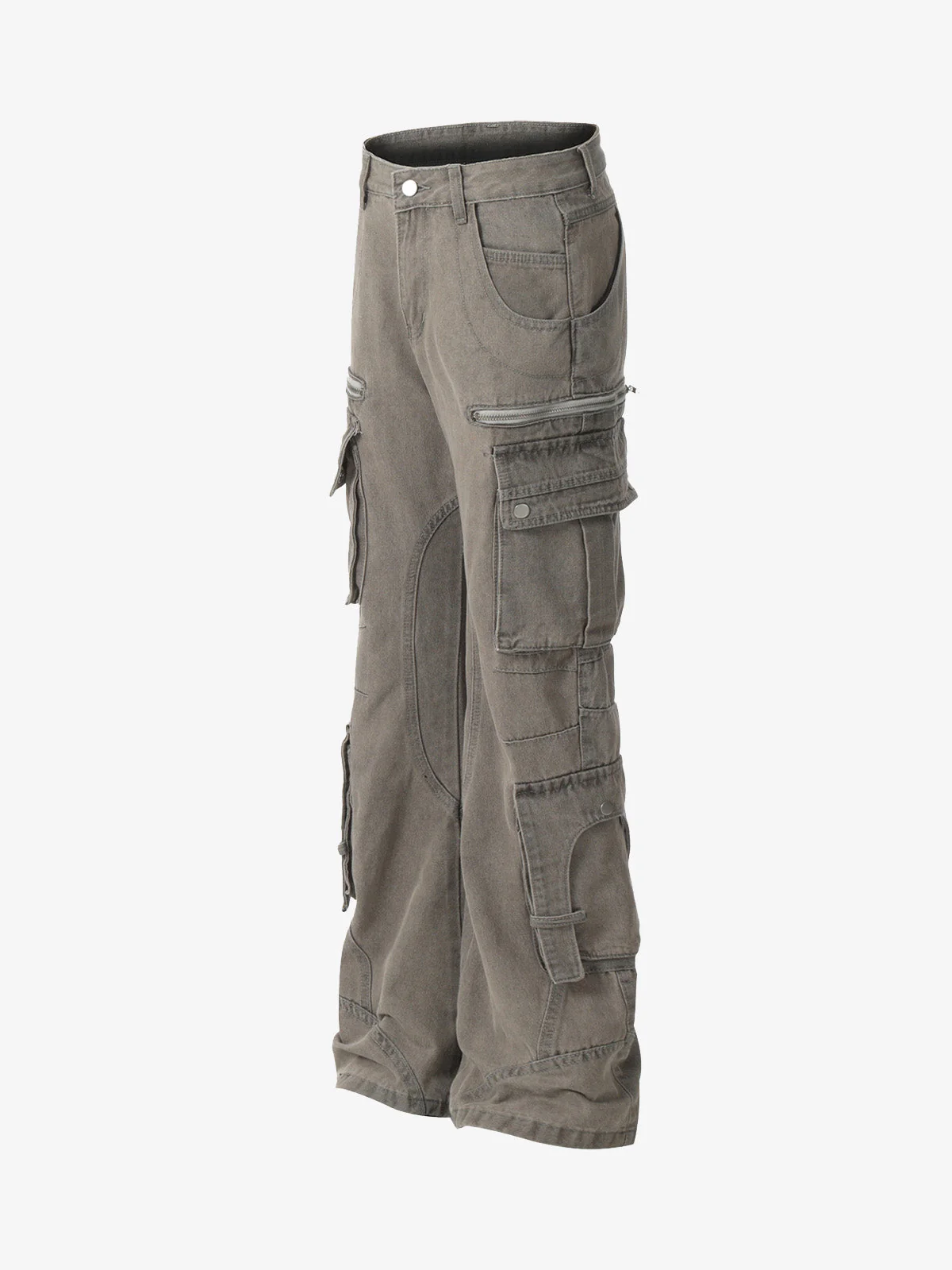 Washed Multi-Pocket Bootcut Jeans - Image 10