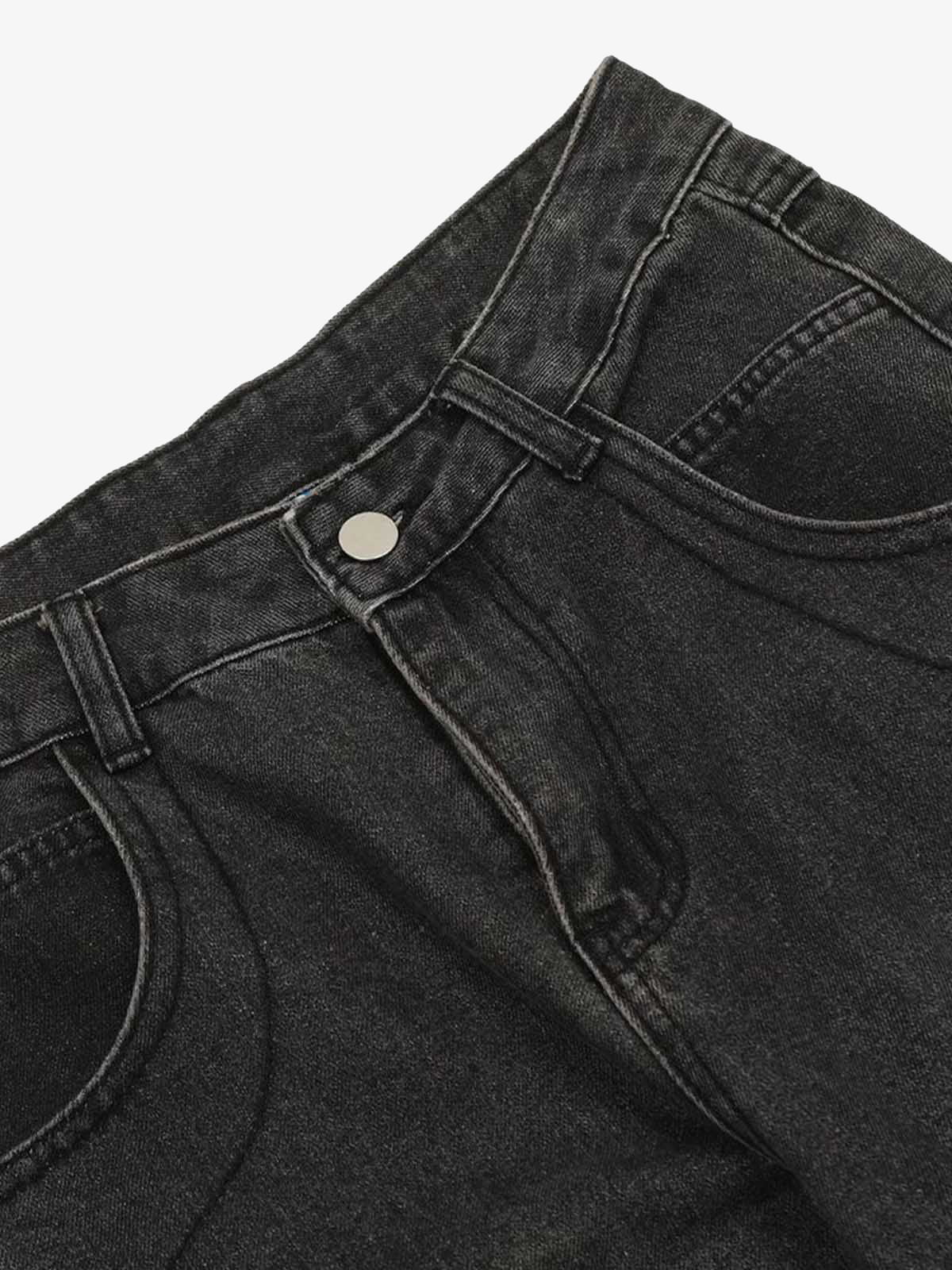 Washed Multi-Pocket Bootcut Jeans - Image 3