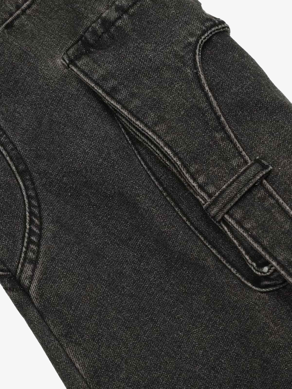 Washed Multi-Pocket Bootcut Jeans - Image 4