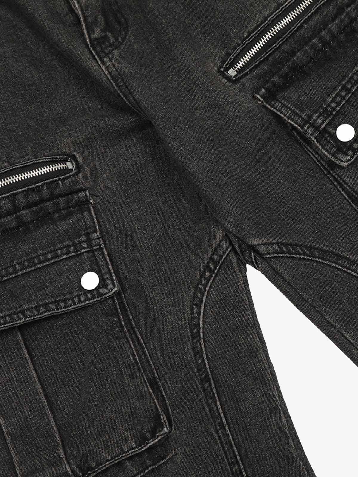 Washed Multi-Pocket Bootcut Jeans - Image 6