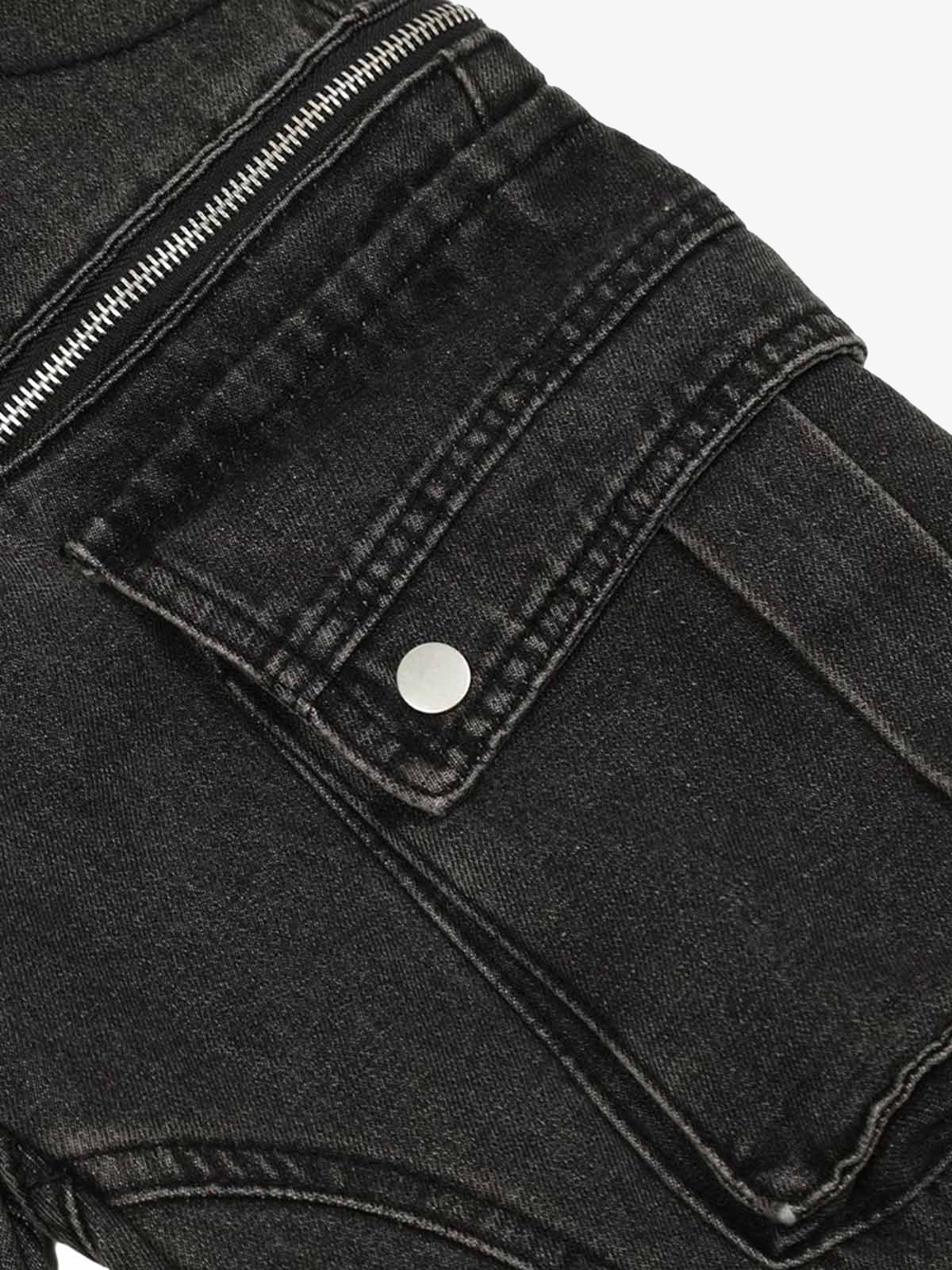 Washed Multi-Pocket Bootcut Jeans - Image 7