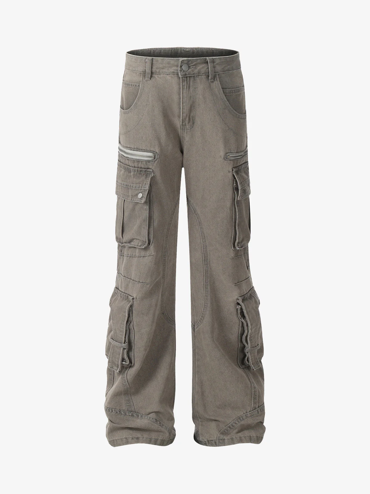 Washed Multi-Pocket Bootcut Jeans - Image 9