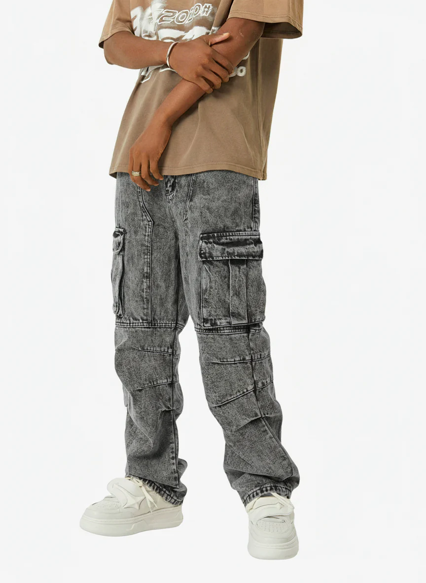 Thesupermade American Street Style Washed Distressed Work Jeans - 2354 - Image 4