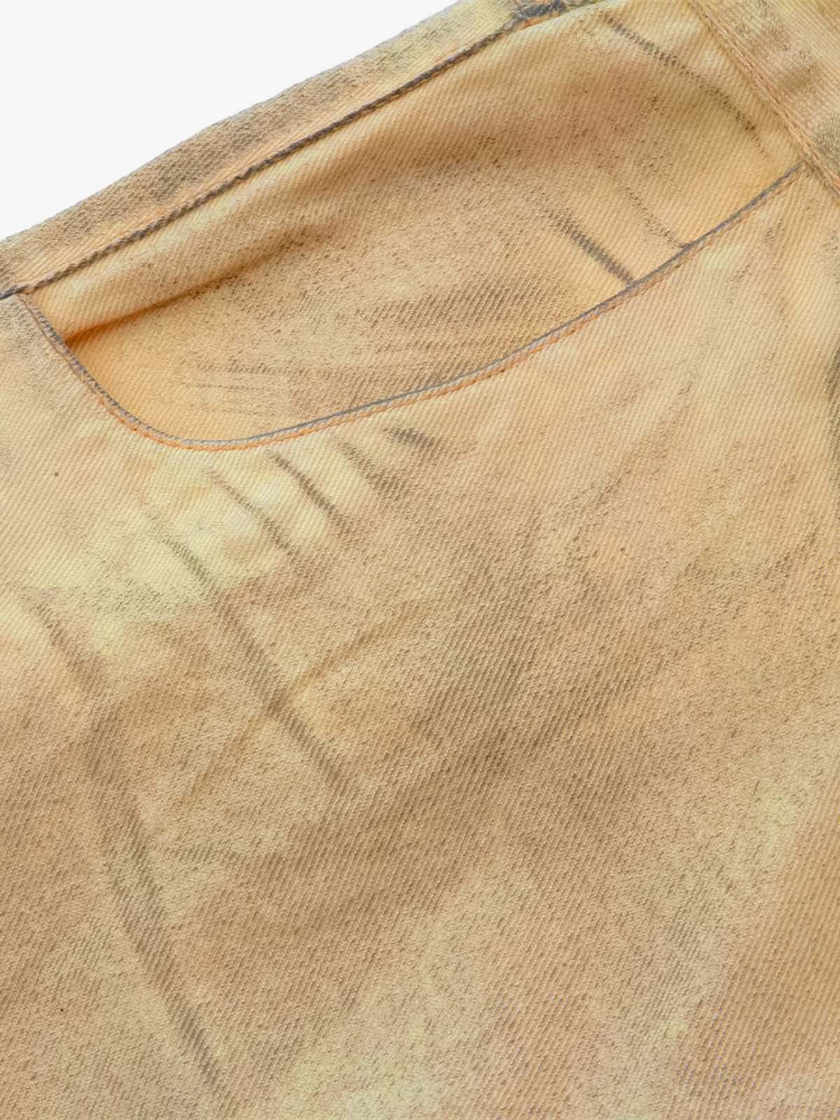 Washed Distressed Detachable Scarf Barrel Jeans - 2550 - Image 16