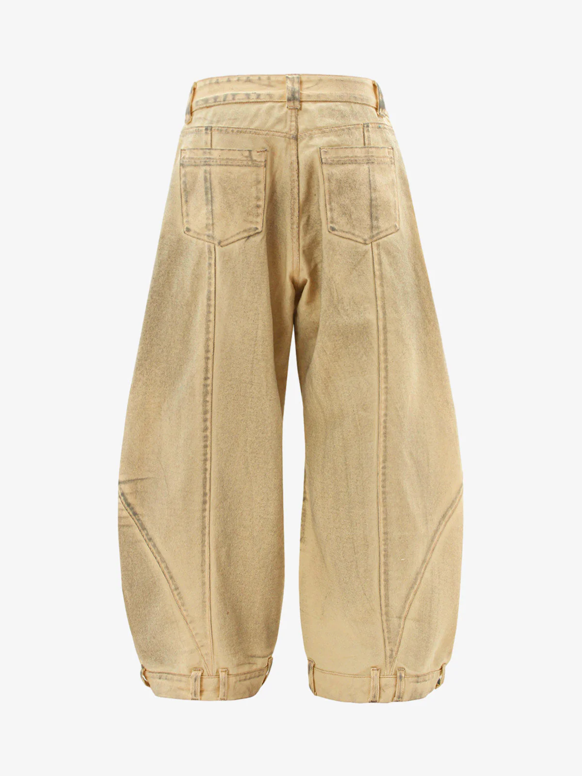 Washed Distressed Detachable Scarf Barrel Jeans - 2550 - Image 8