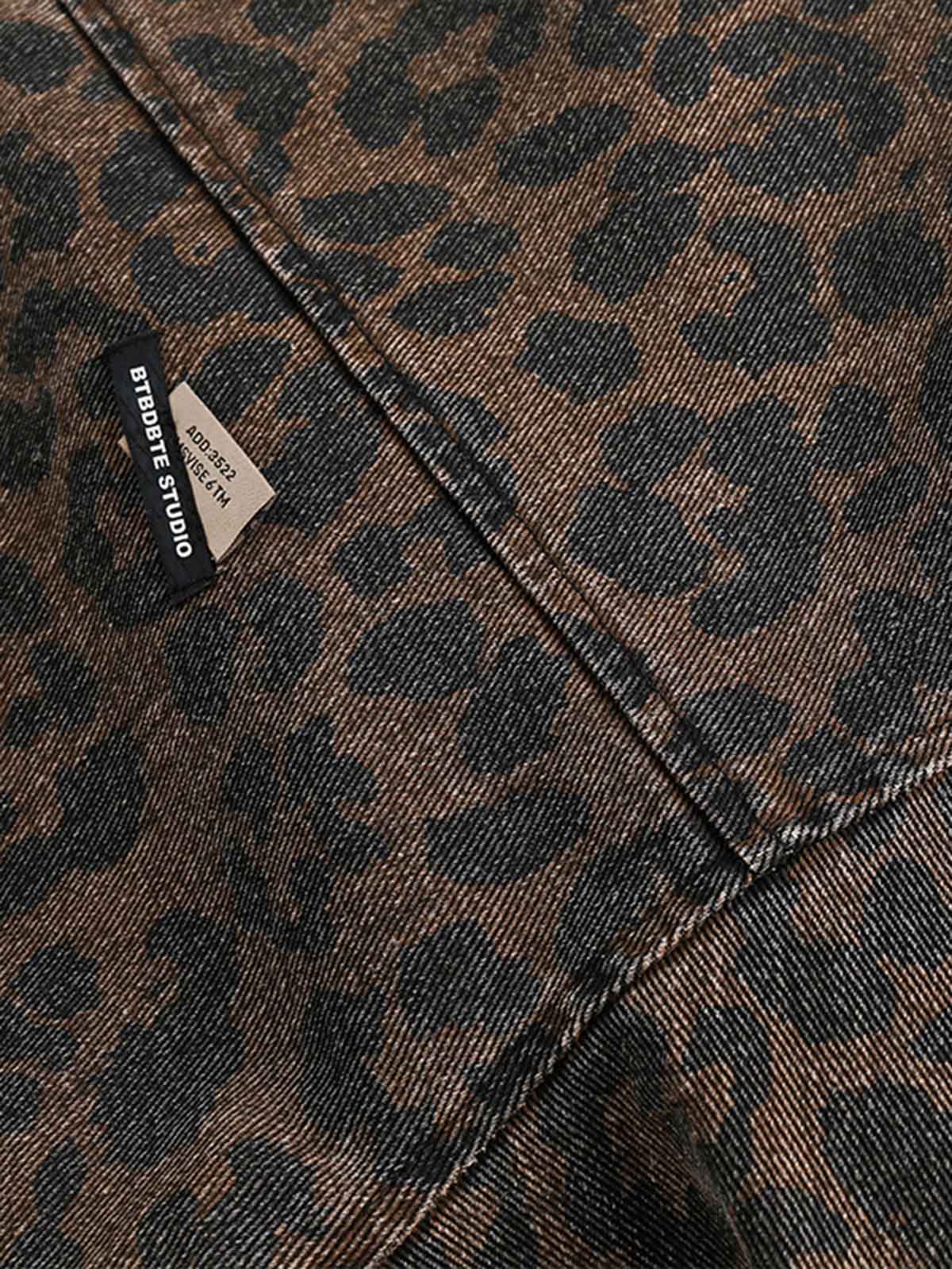 Vintage Washed Cheetah Denim Jacket - Image 10