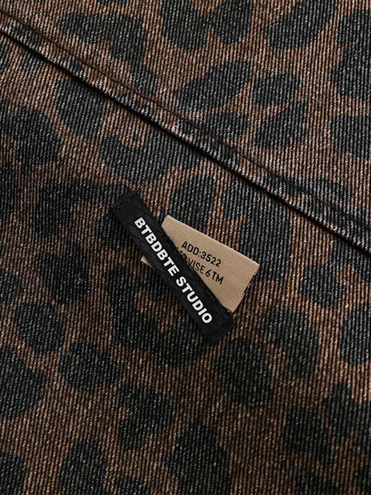 Vintage Washed Cheetah Denim Jacket - Image 12