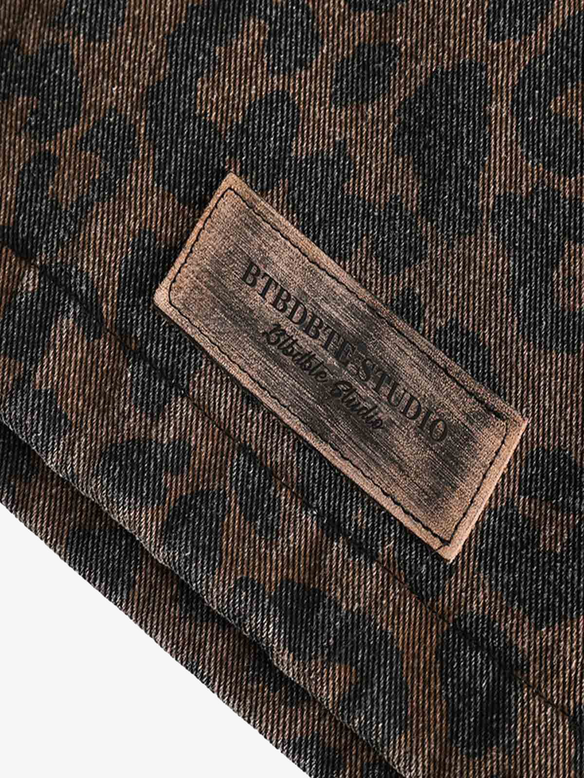 Vintage Washed Cheetah Denim Jacket - Image 13
