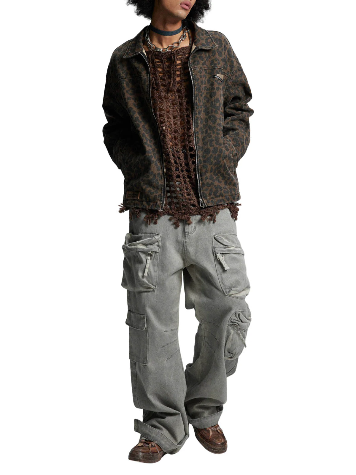 Vintage Washed Cheetah Denim Jacket - Image 6