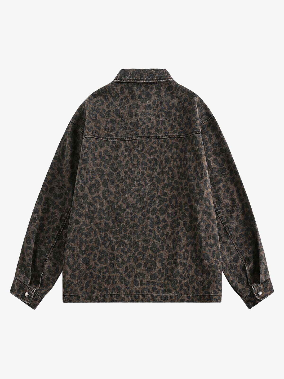 Vintage Washed Cheetah Denim Jacket - Image 9