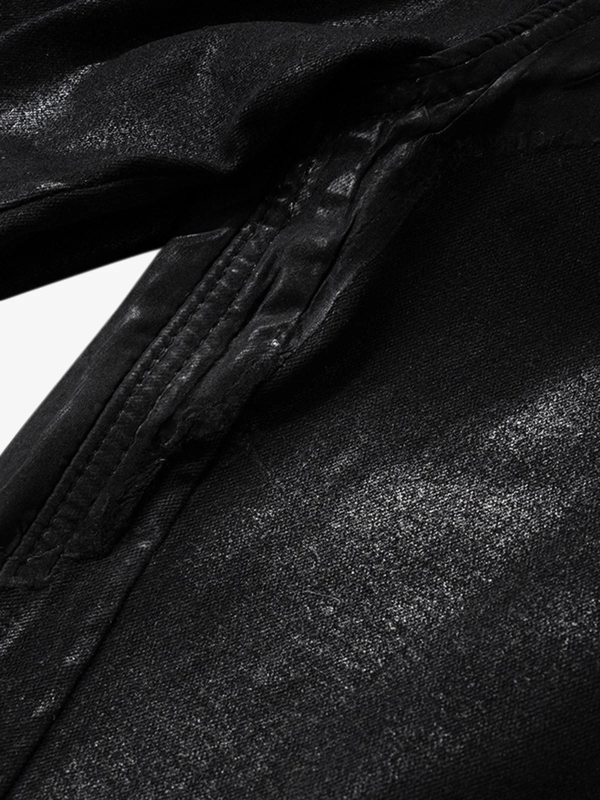 Thesupermade Black Wax Coated Flare Jeans - 2212 - Image 7